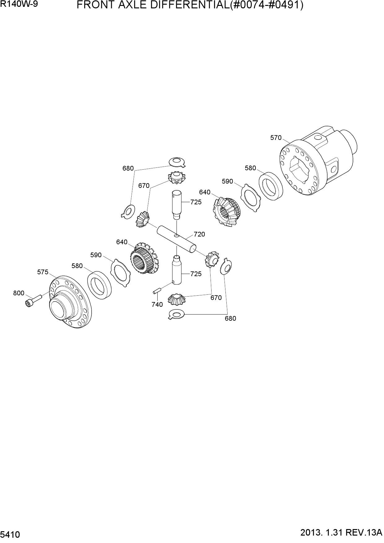 FRONT AXLE DIFFERENTIAL(#0074-#0491)