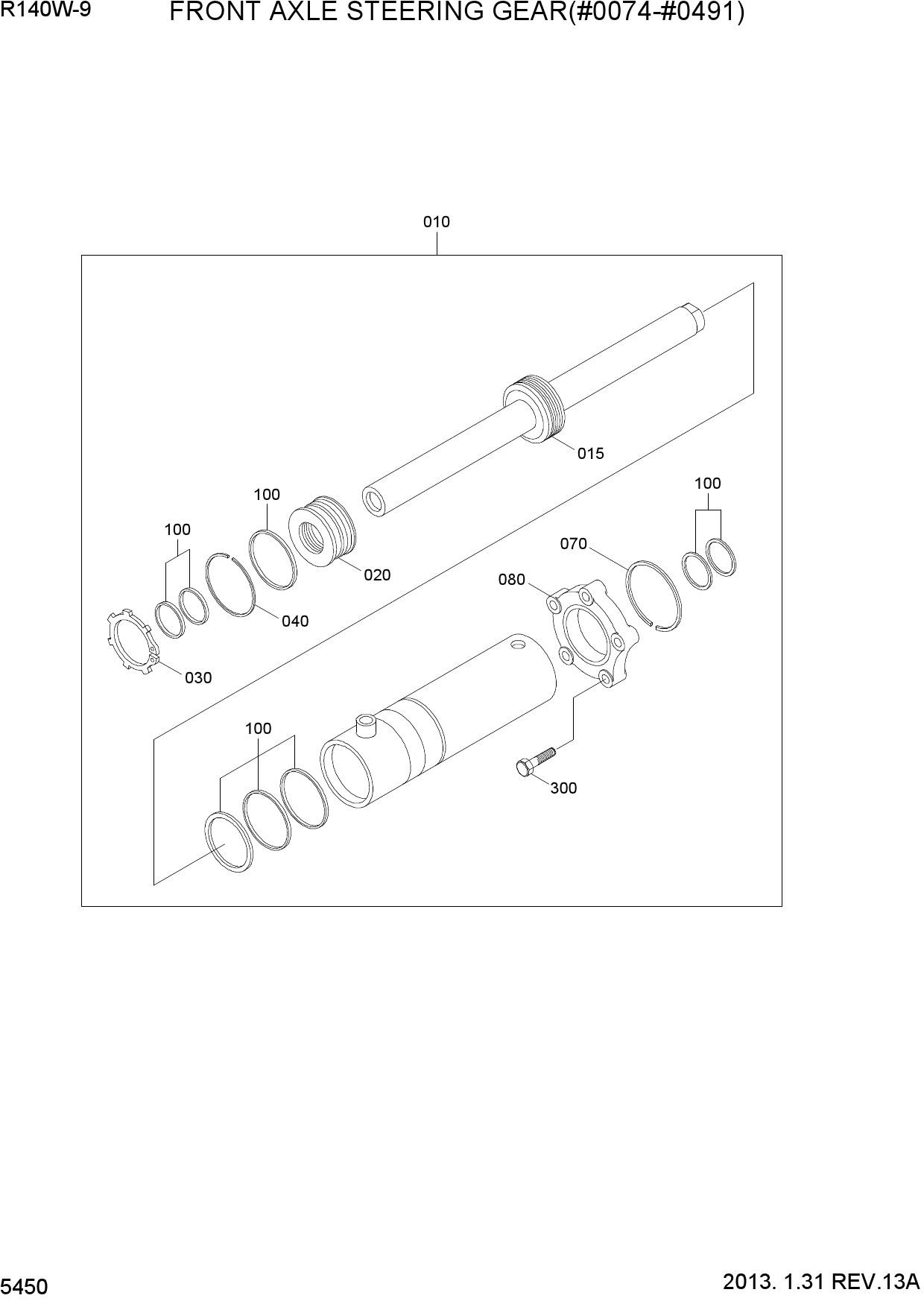 FRONT AXLE STEERING GEAR(#0074-#0491)