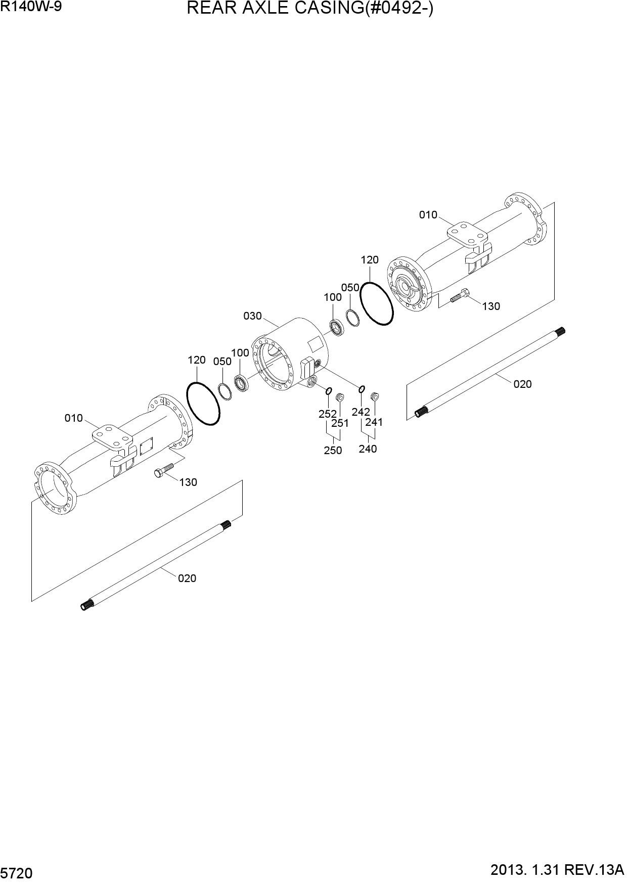 REAR AXLE CASING(#0492-)
