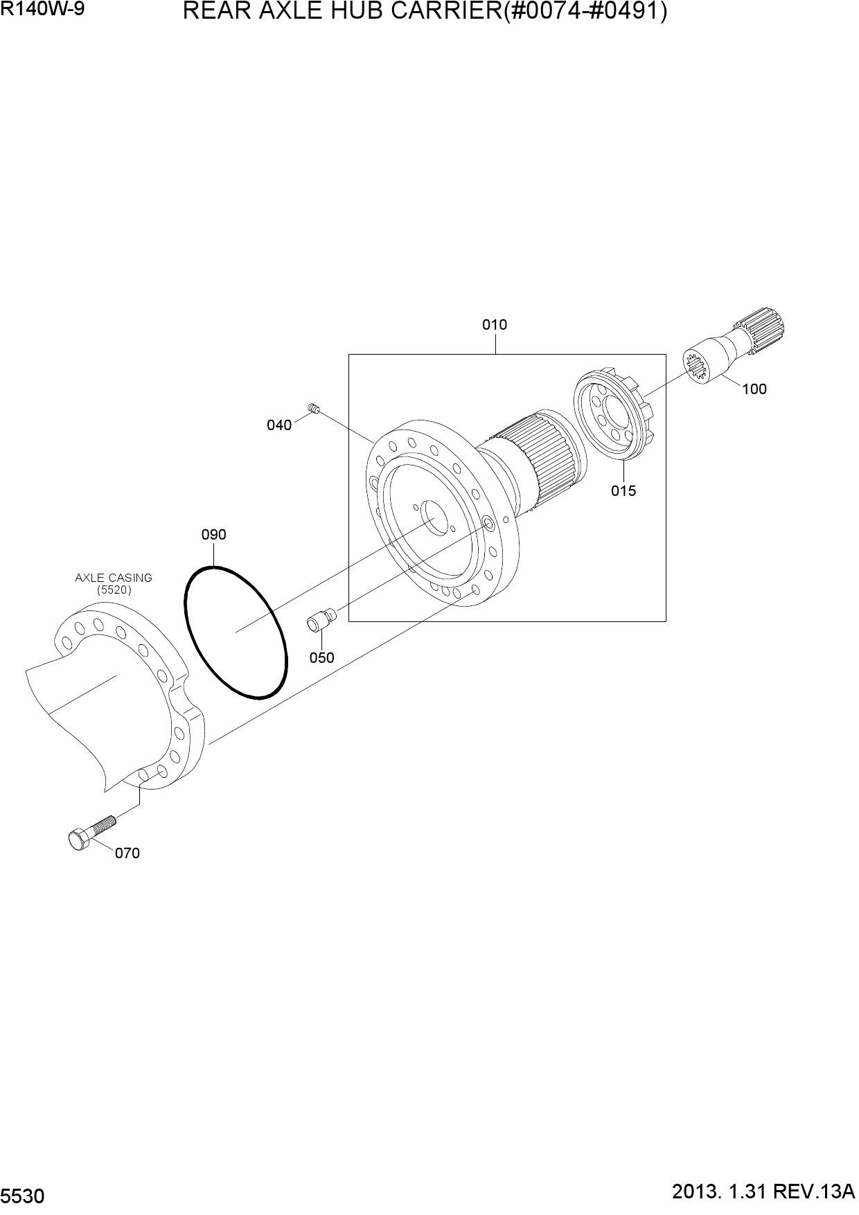 REAR AXLE HUB CARRIER(#0074-#0491)