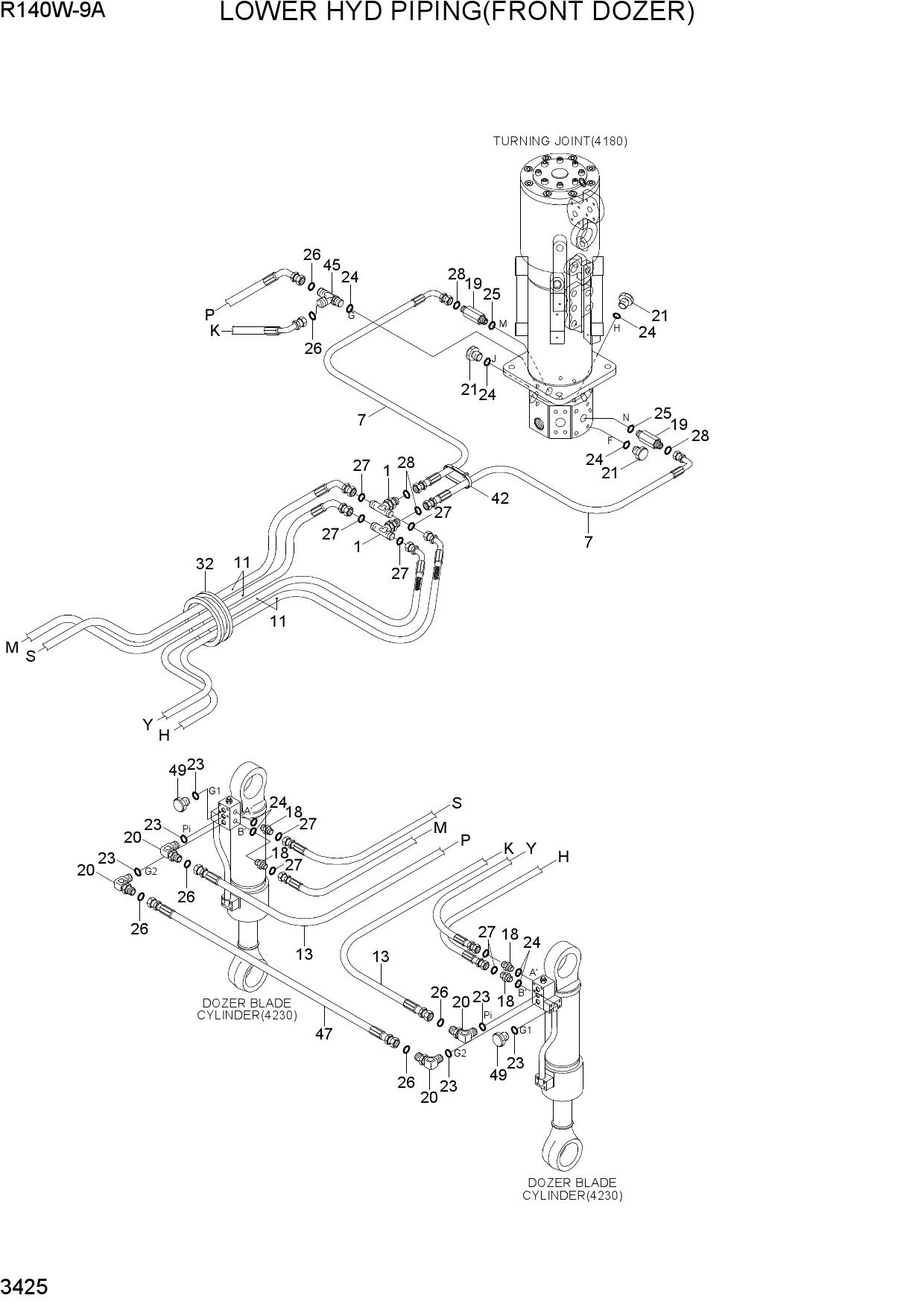 LOWER HYD PIPING(FRONT DOZER)
