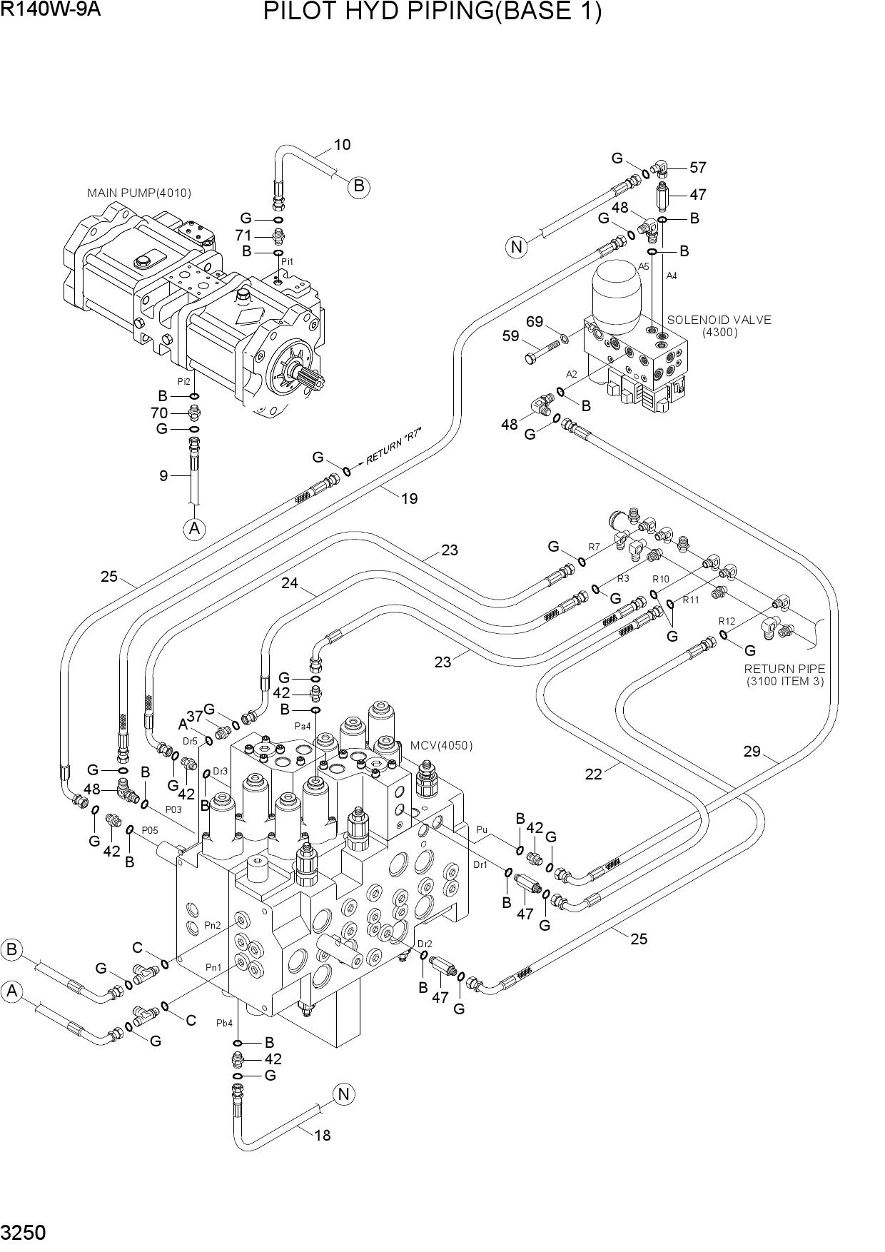 PILOT HYD PIPING(BASE 1)