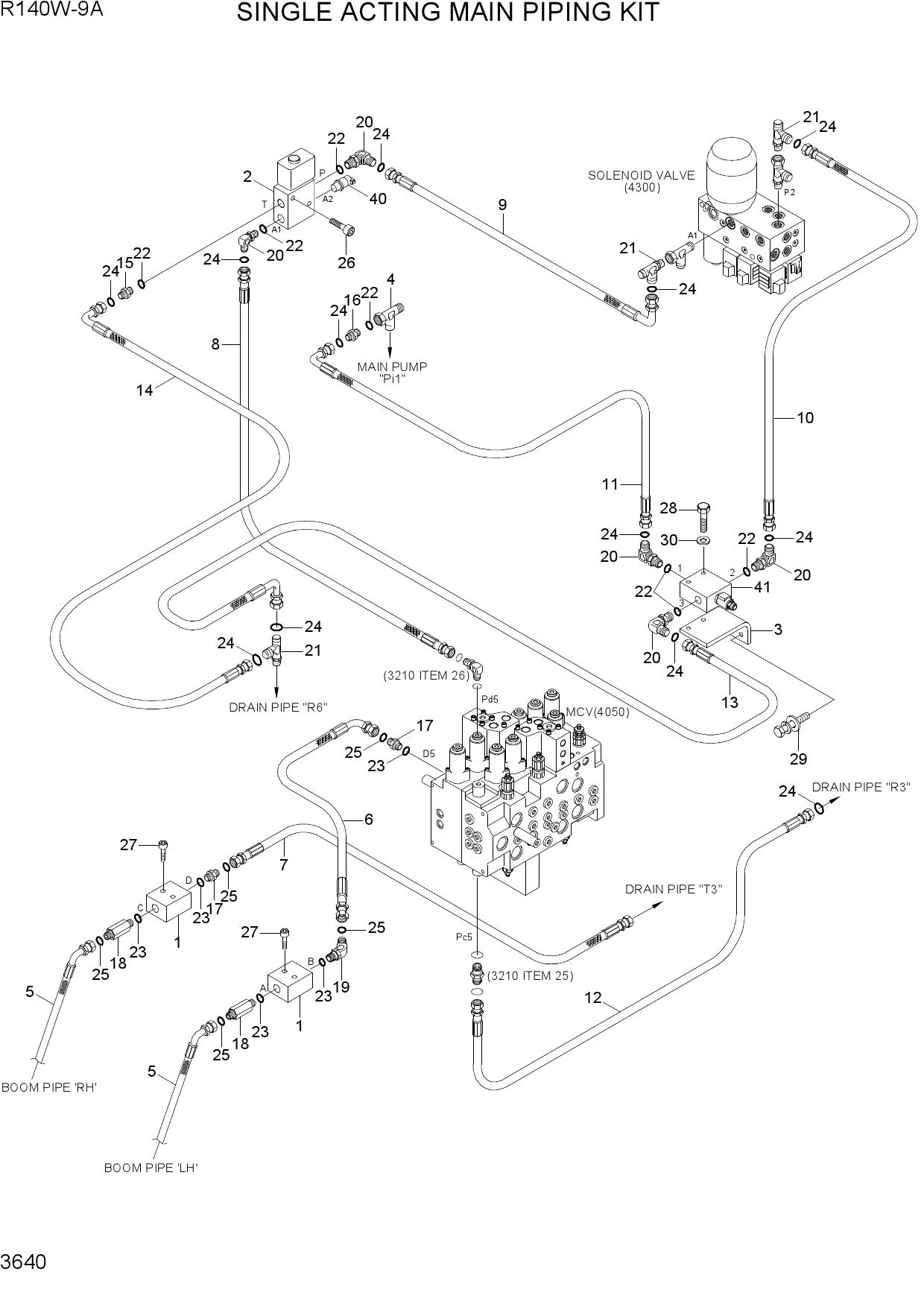 SINGLE ACTING MAIN PIPING KIT