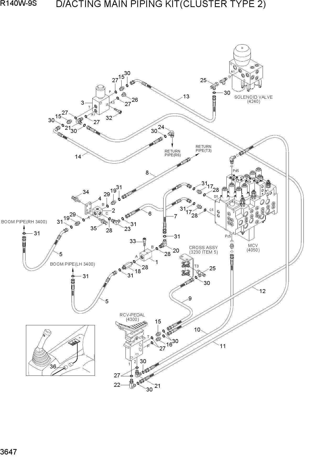 D/ACTING MAIN PIP KIT(CLUSTER TYPE 2)