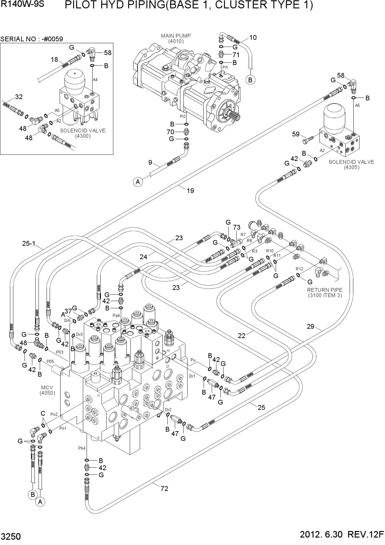 PILOT HYD PIPING(BASE 1, CLUSTER TYPE 1)