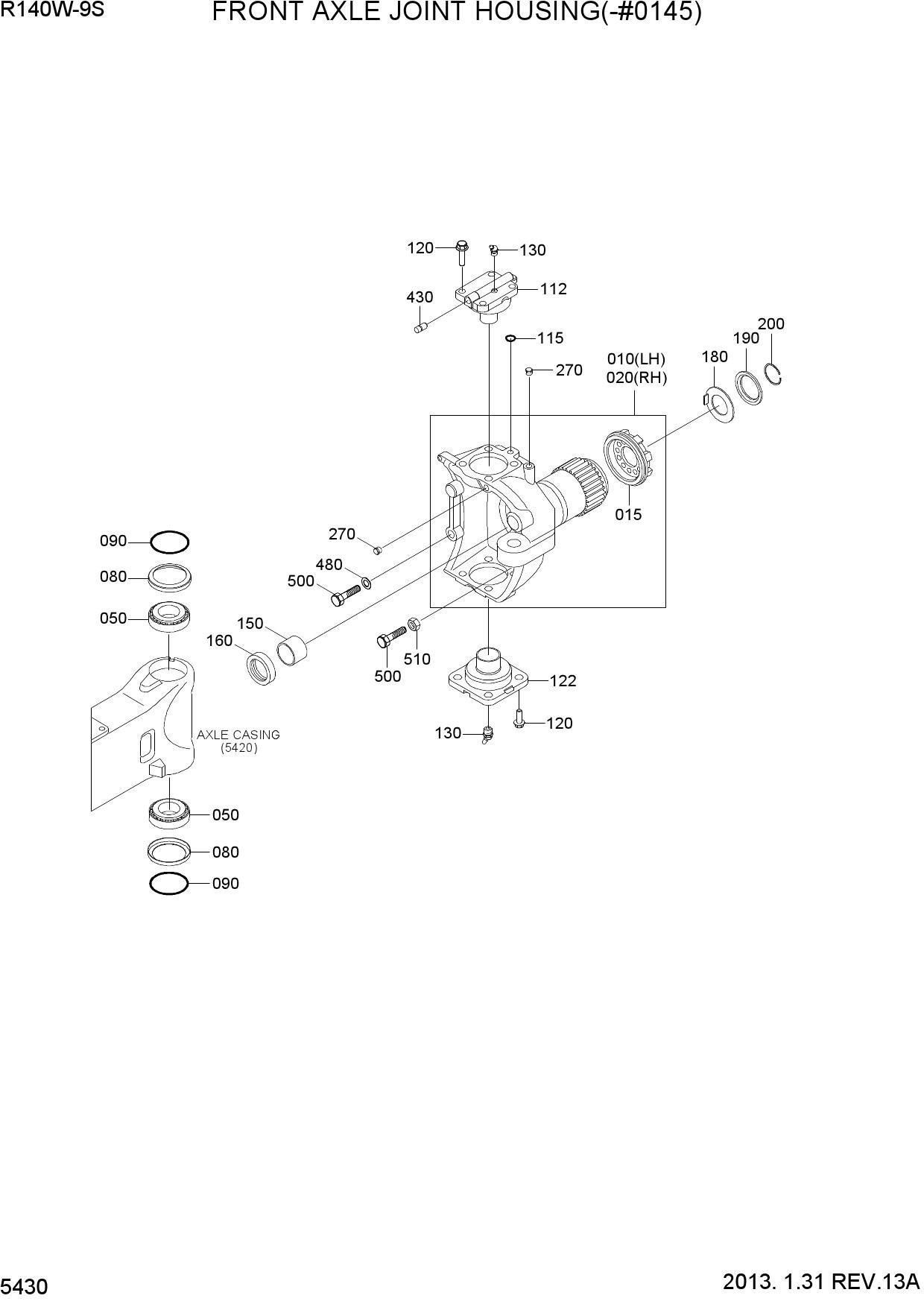 FRONT AXLE JOINT HOUSING(-#0145)