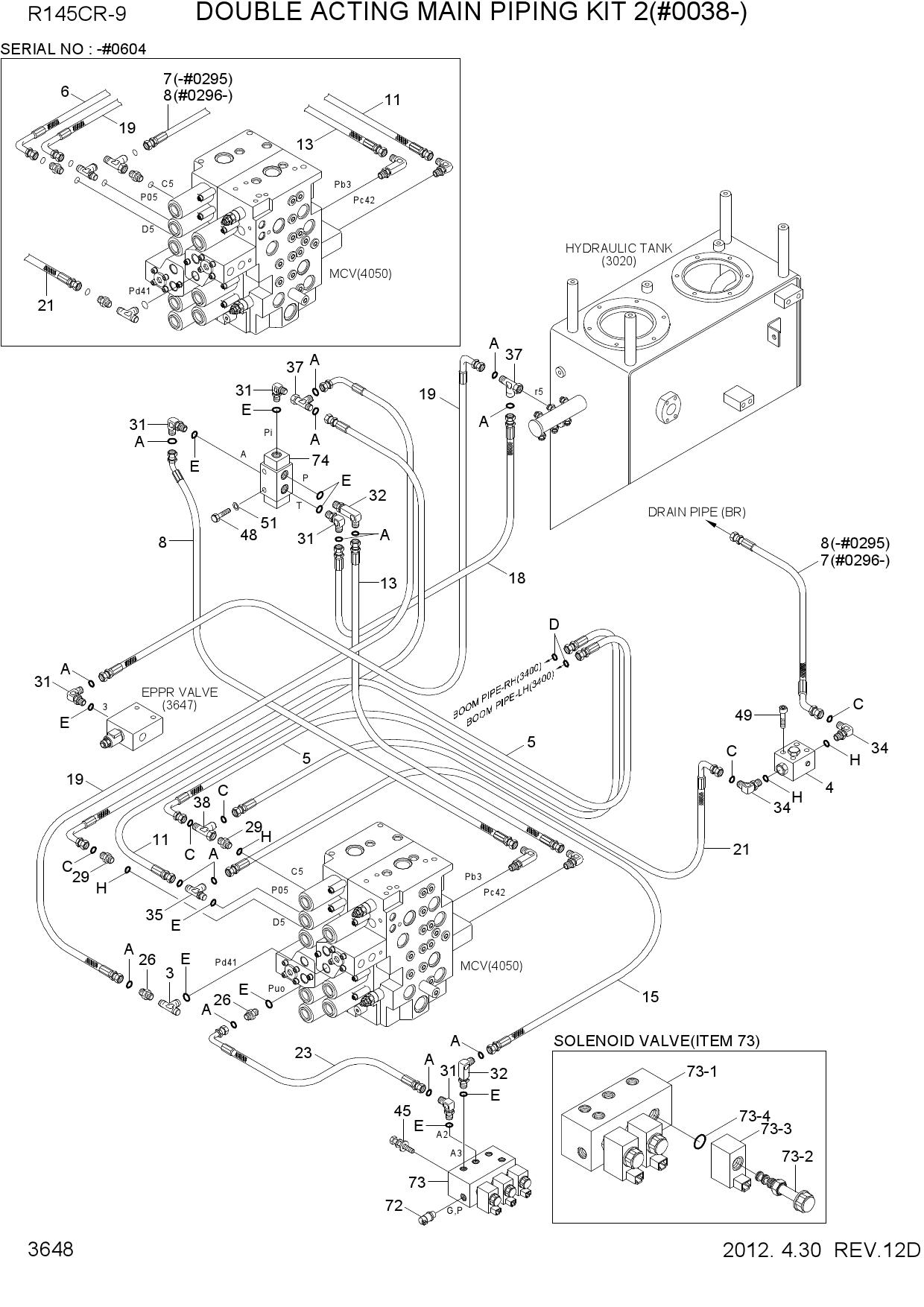 DOUBLE ACTING MAIN PIPING KIT 2(#0038-)