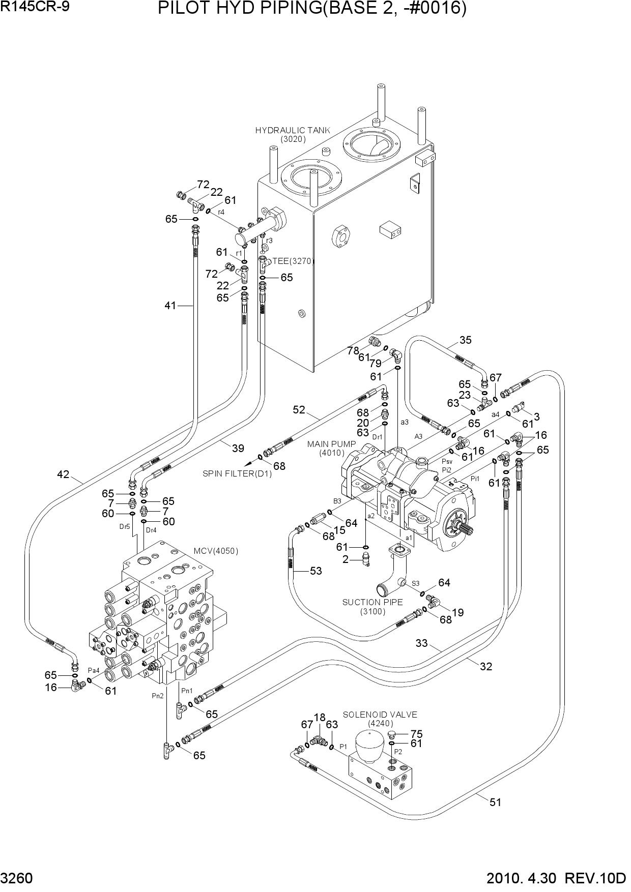 PILOT HYD PIPING(BASE 2, -#0016)