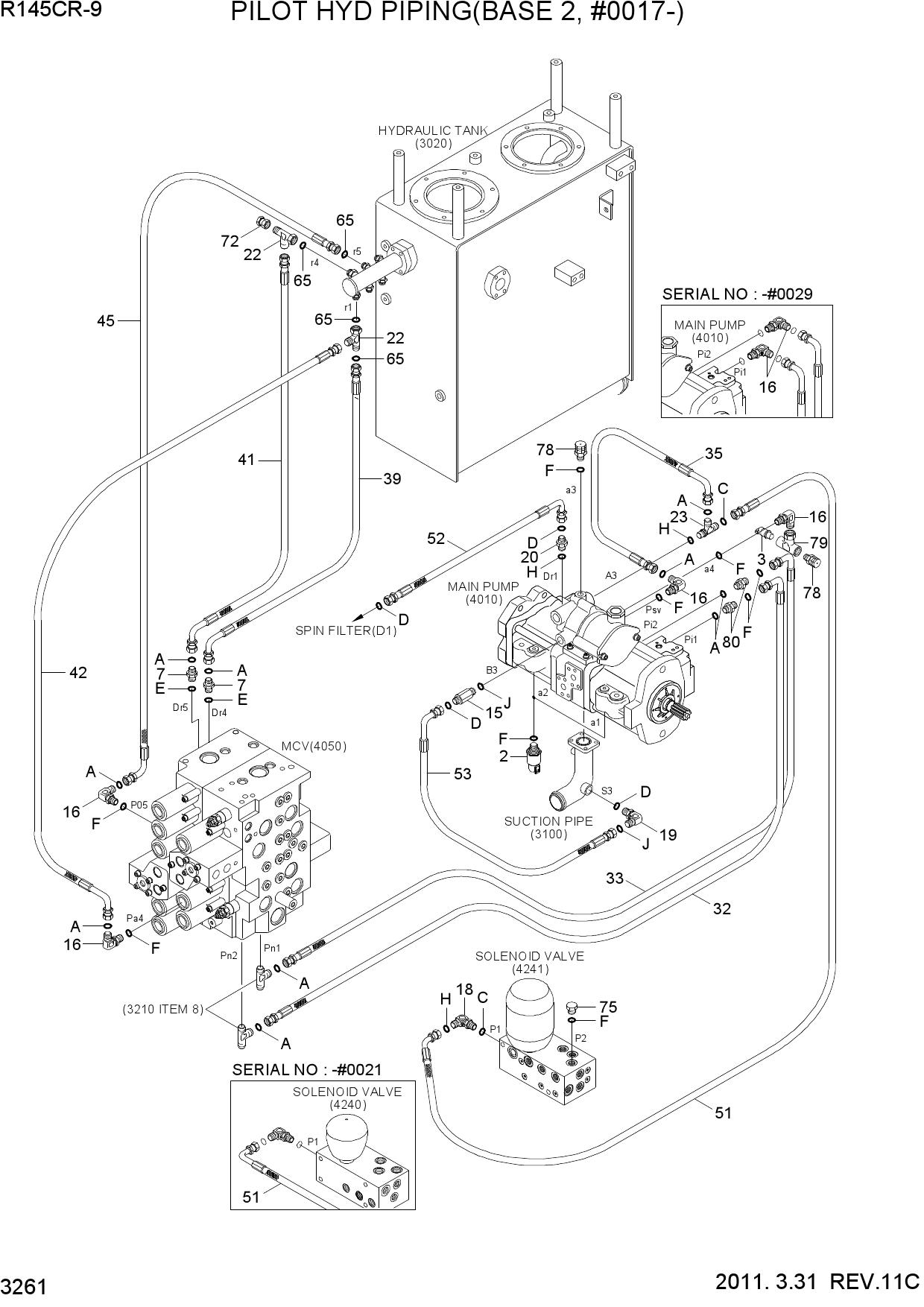 PILOT HYD PIPING(BASE 2, #0017-)