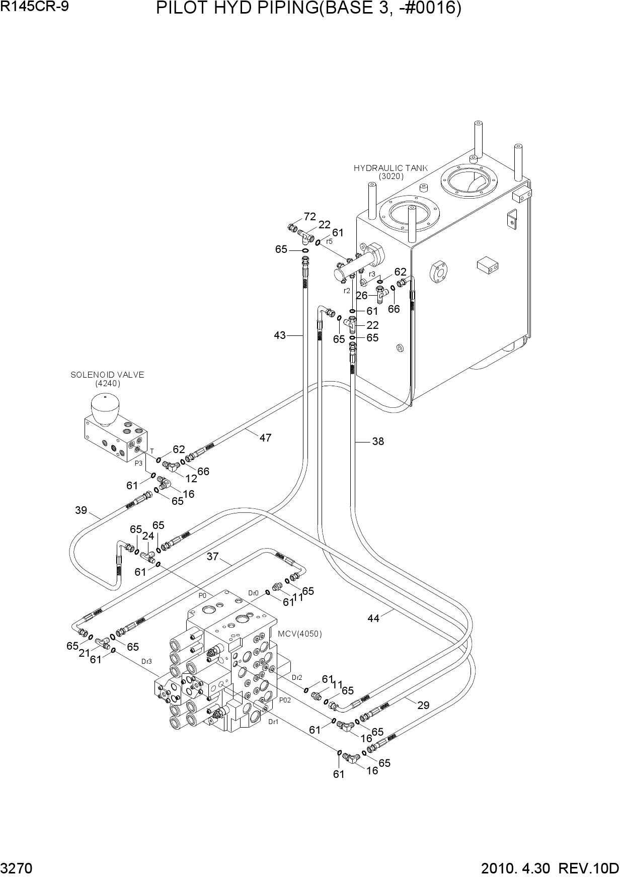 PILOT HYD PIPING(BASE 3, -#0016)