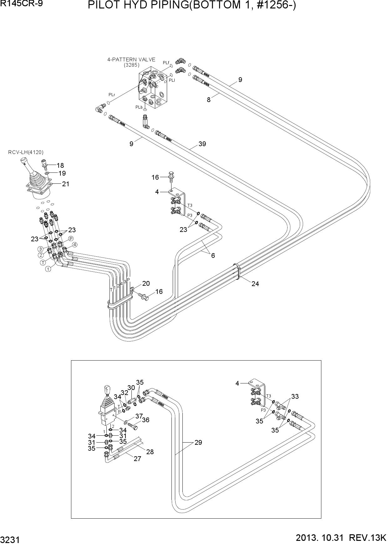 PILOT HYD PIPING(BOTTOM 1, #1256-)