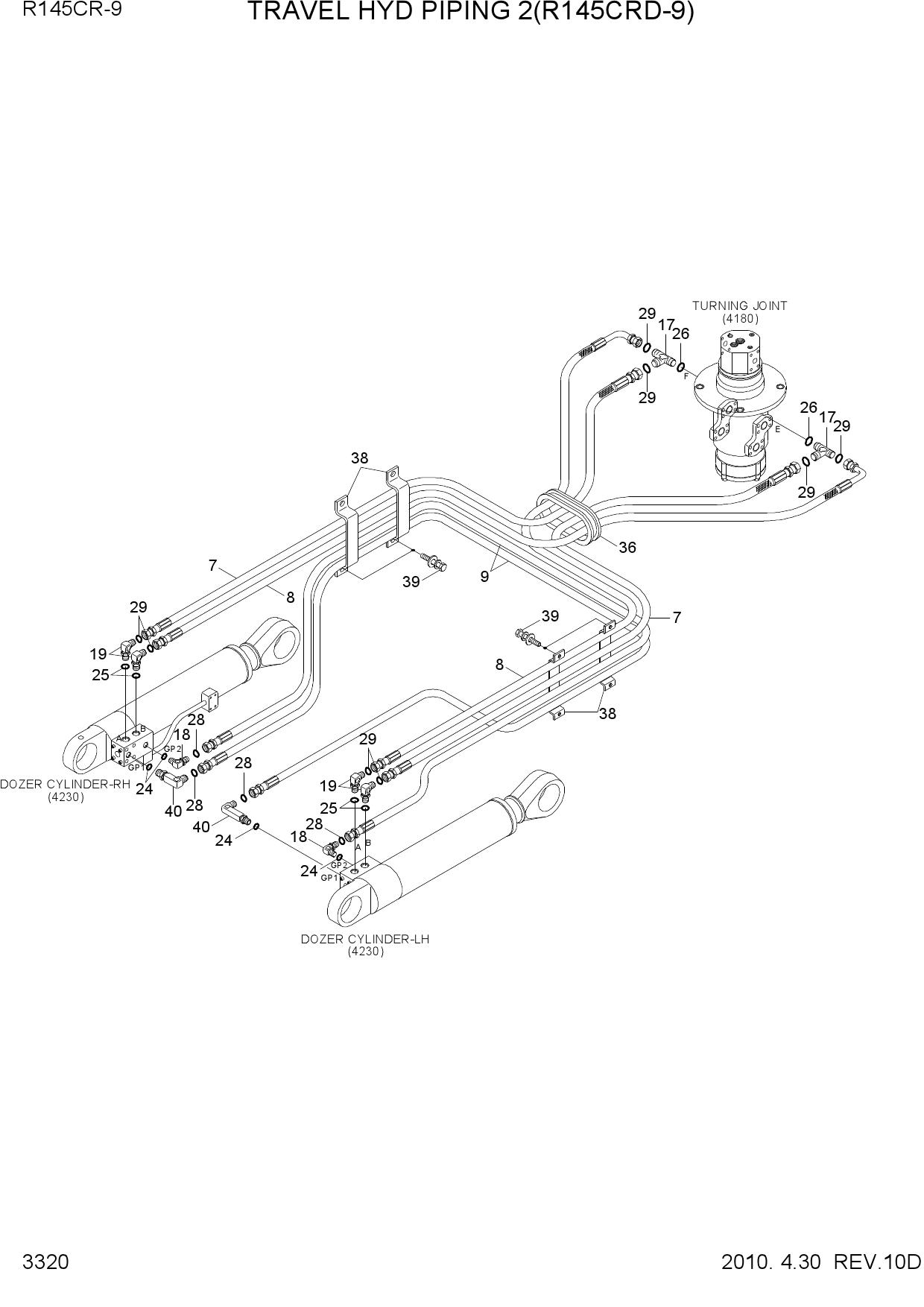 TRAVEL HYD PIPING 2(R145CRD-9)