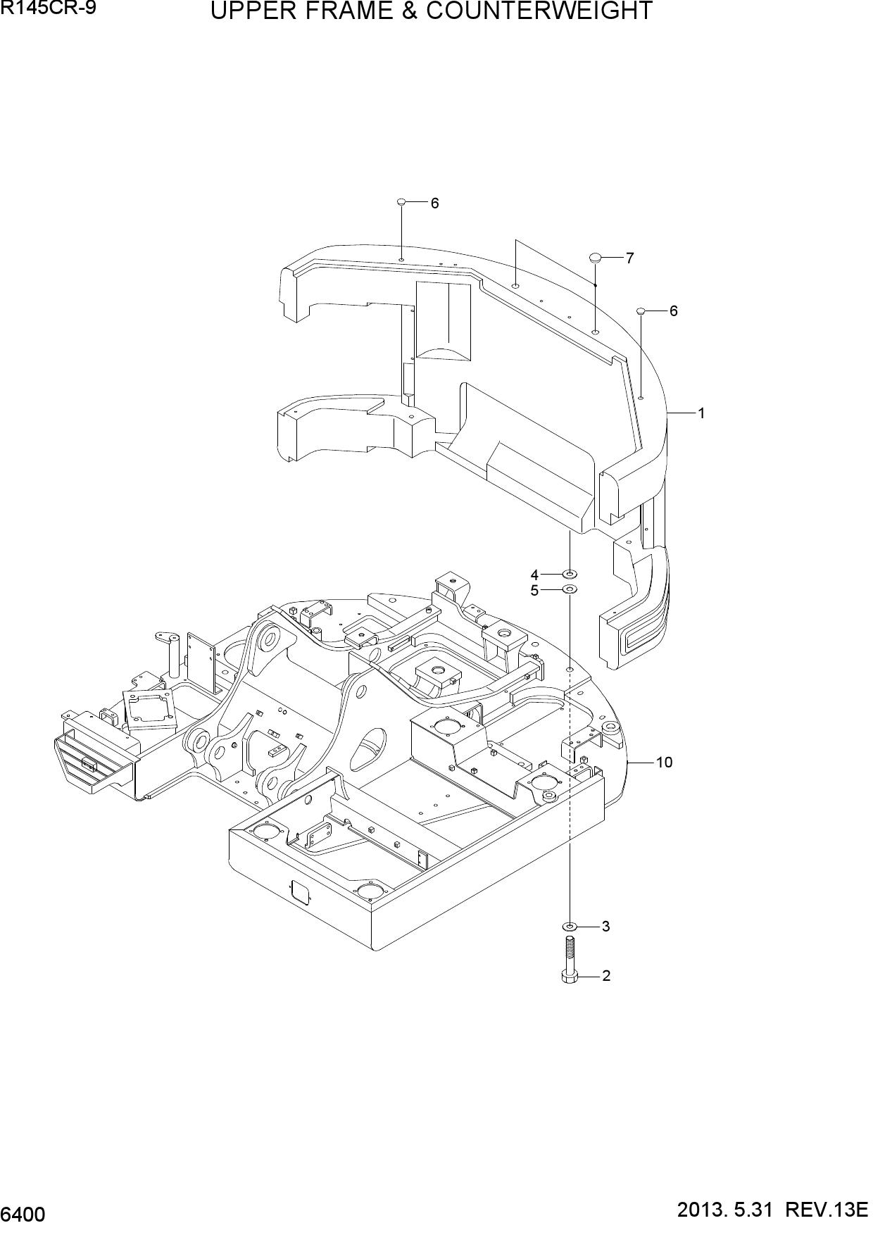 UPPER FRAME & COUNTERWEIGHT