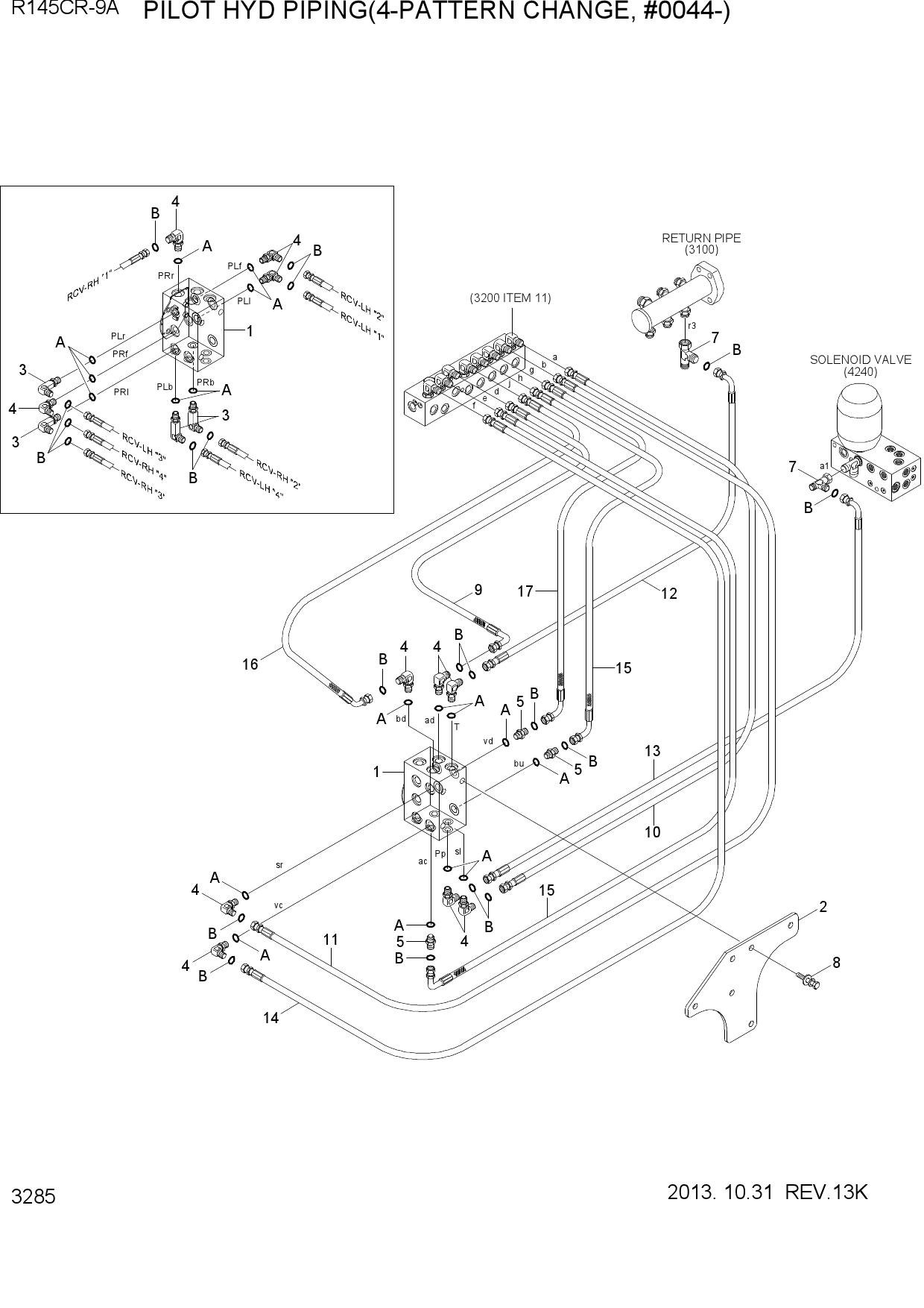 PILOT HYD PIPING(4-PATTERN CHANGE)
