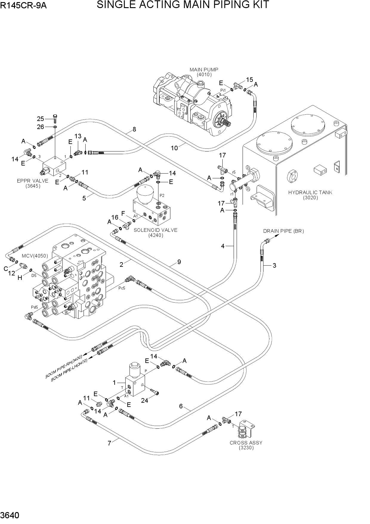 SINGLE ACTING MAIN PIPING KIT