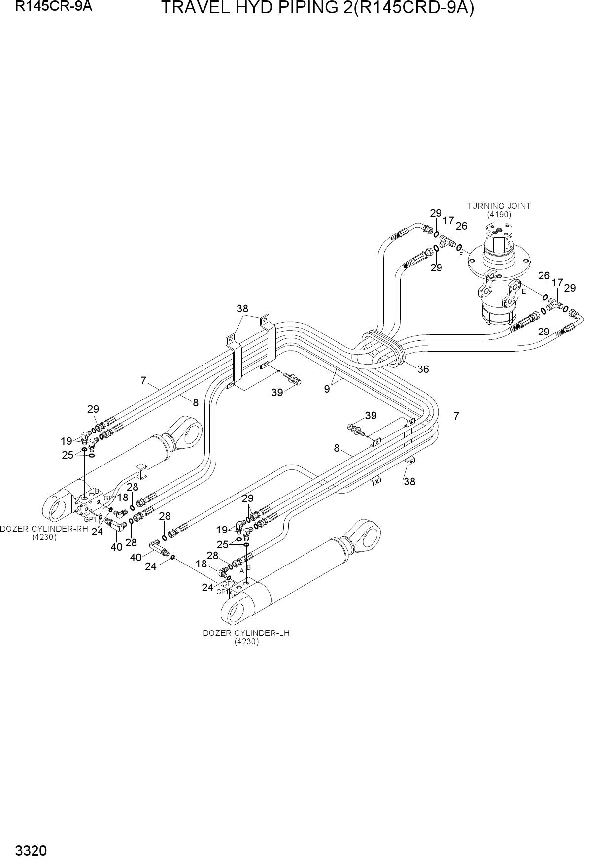 TRAVEL HYD PIPING 2(R145CRD-9A)
