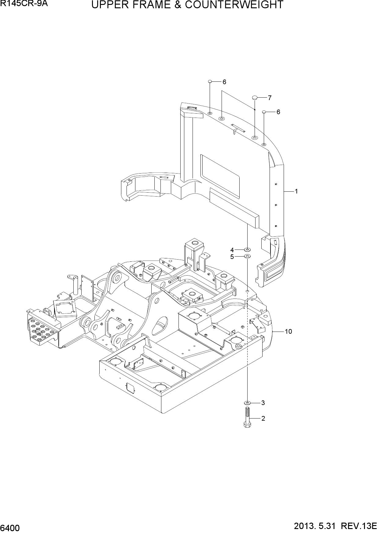 UPPER FRAME & COUNTERWEIGHT