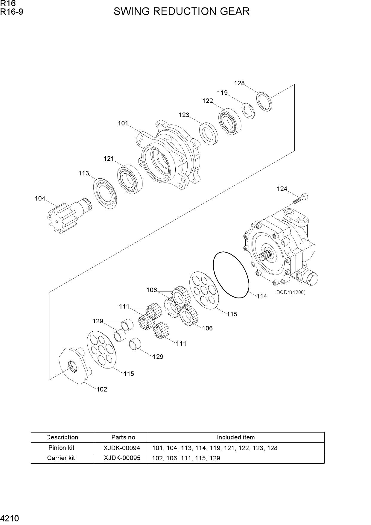 SWING REDUCTION GEAR