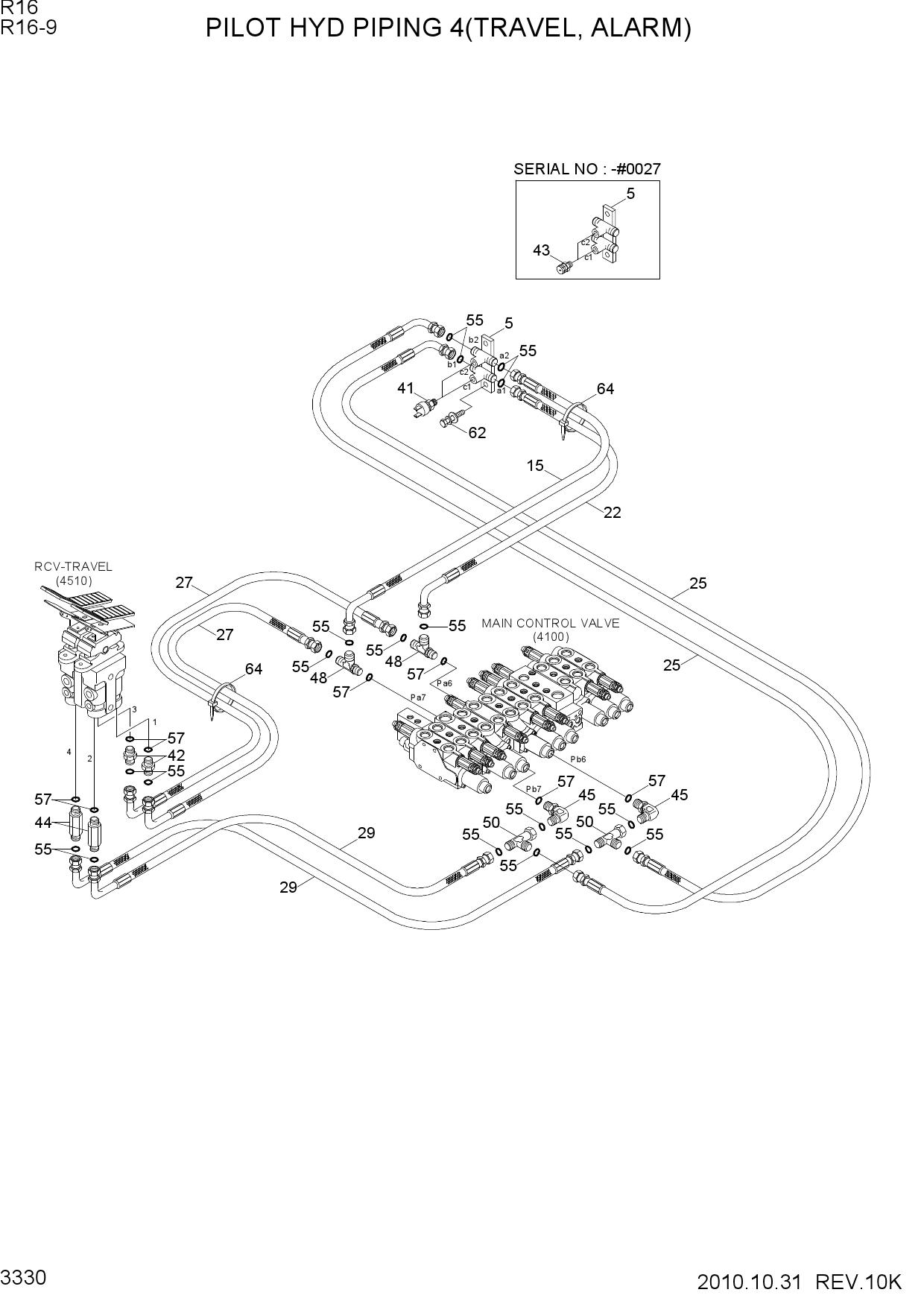 PILOT HYD PIPING 4(TRAVEL, ALARM)