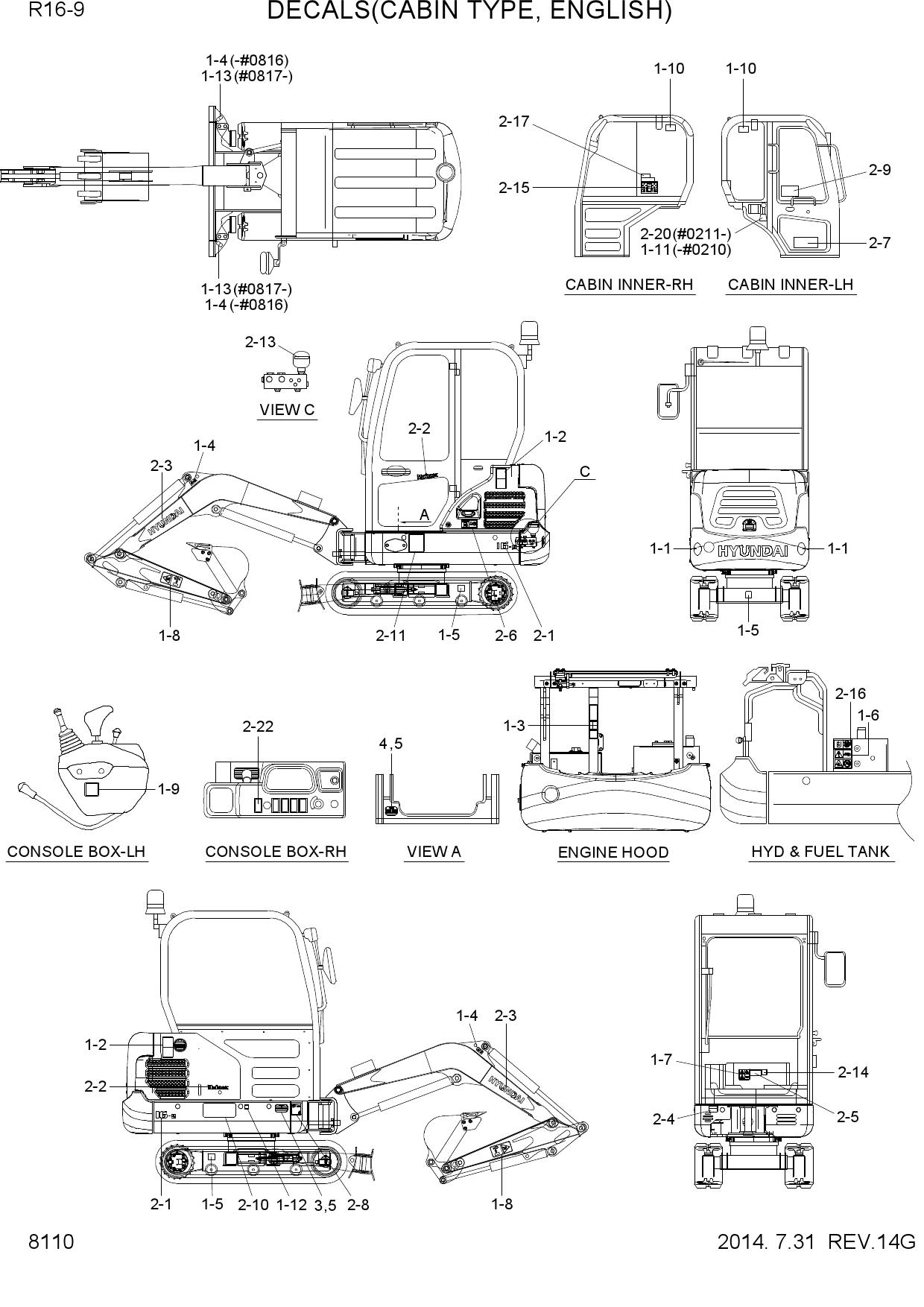 DECALS(CABIN TYPE,ENGLISH)