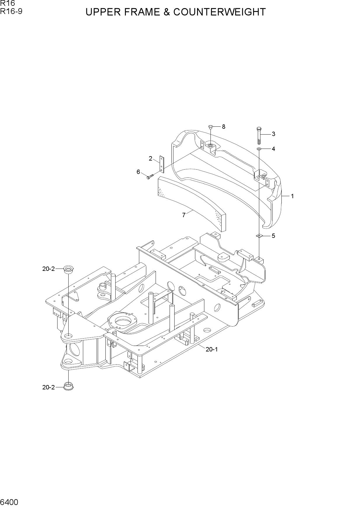 UPPER FRAME & COUNTERWEIGHT