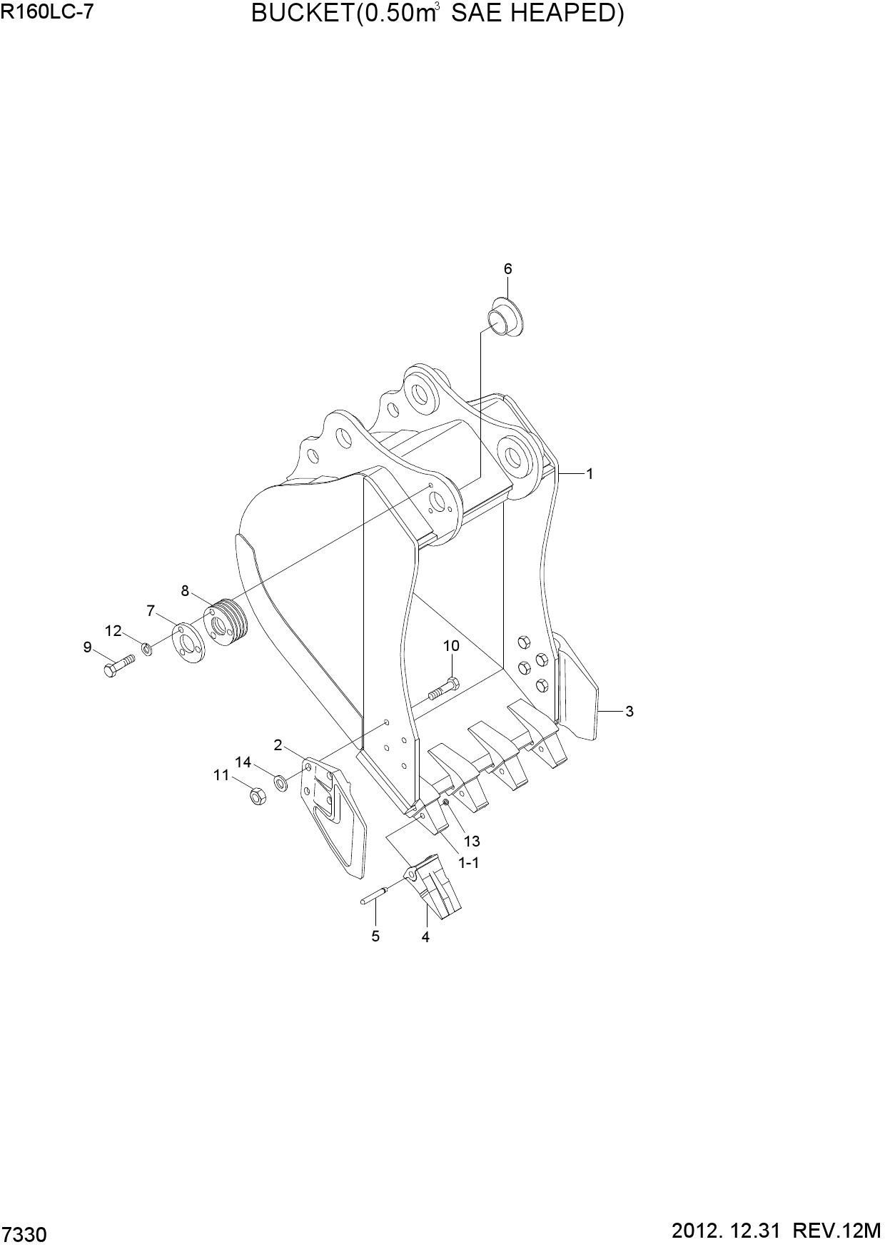 BUCKET(0.50M3 SAE HEAPED)