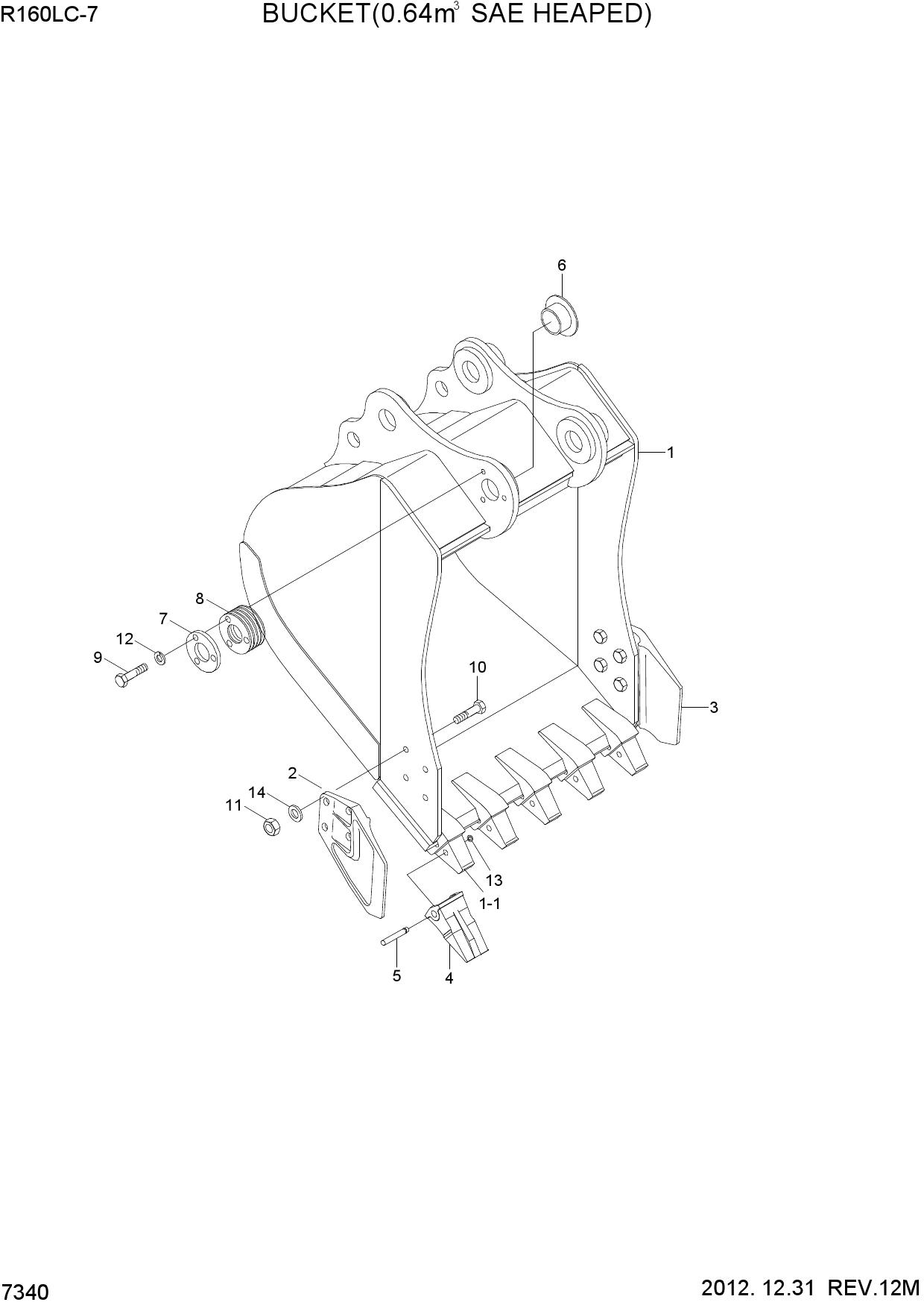 BUCKET(0.64M3 SAE HEAPED)