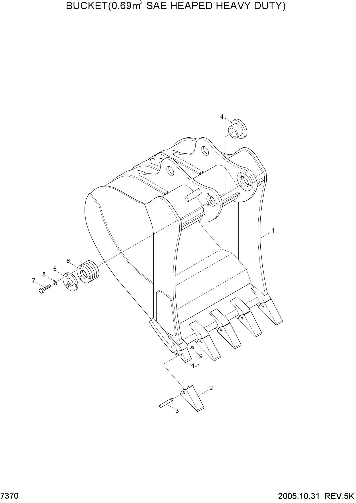 BUCKET(0.69M3 SAE HEAPED HEAVY DUTY)