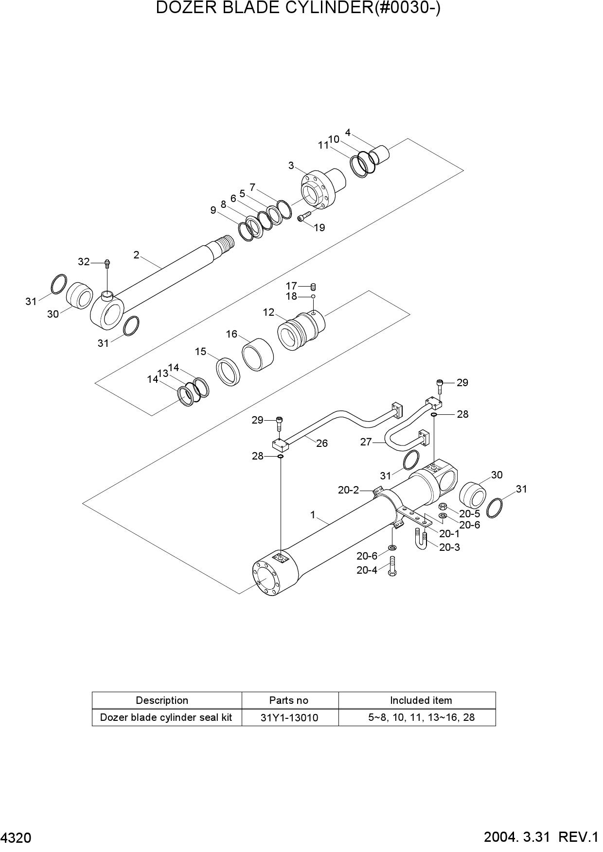 DOZER BLADE CYLINDER(#0030-)