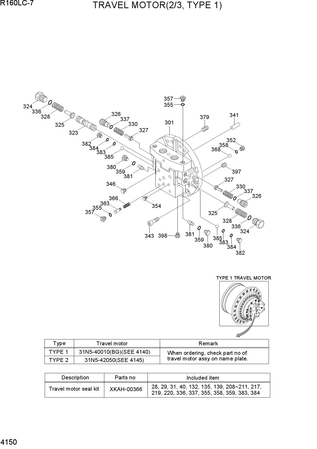 TRAVEL MOTOR(2/3, TYPE 1)