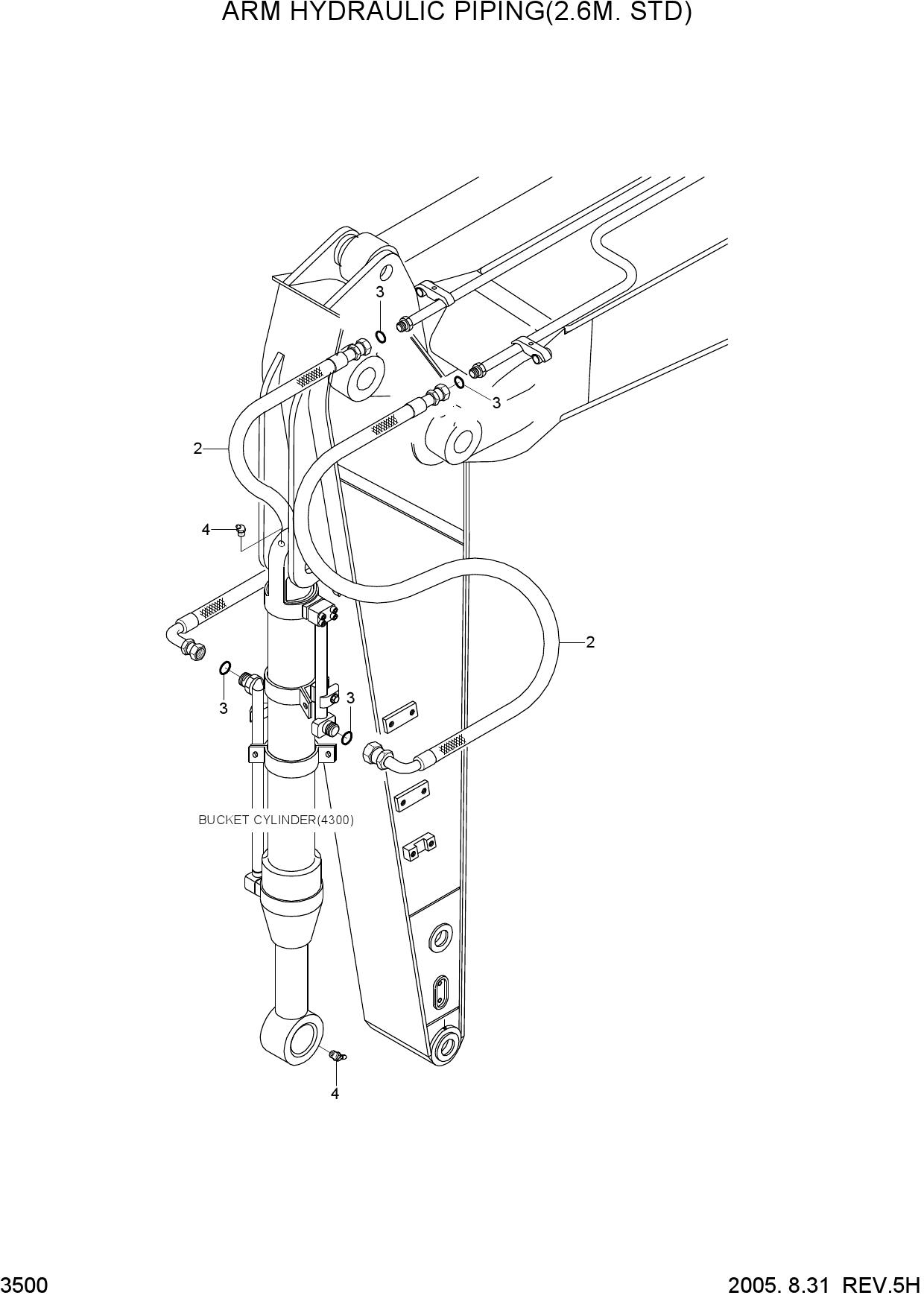 ARM HYD PIPING(2.6M, STD)