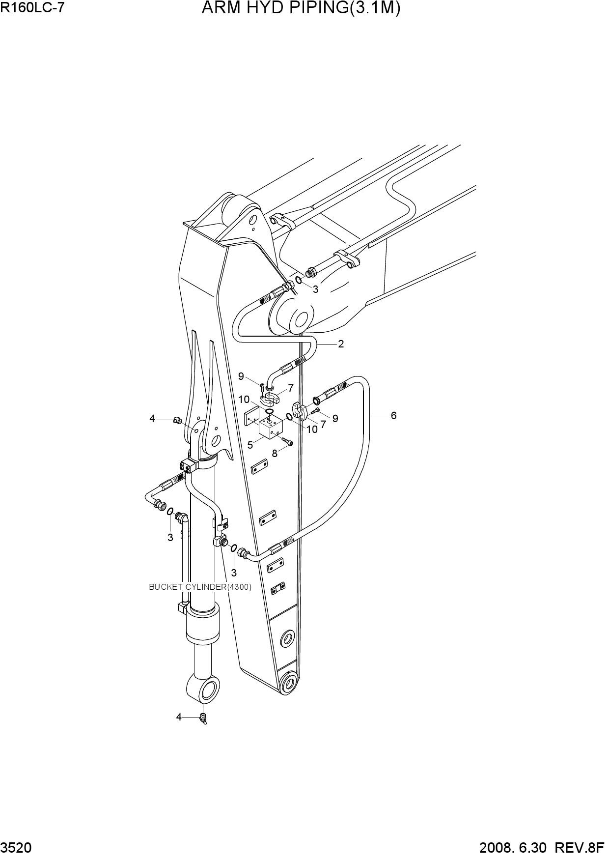ARM HYD PIPING(3.1M)