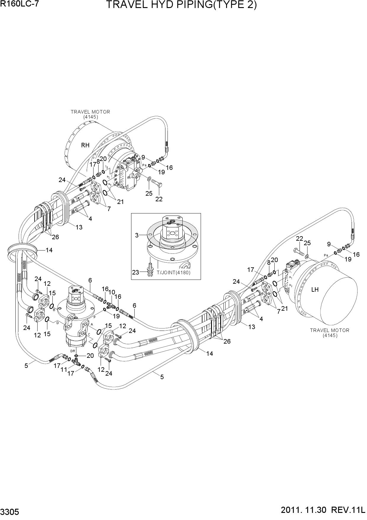 TRAVEL HYD PIPING(TYPE 2)