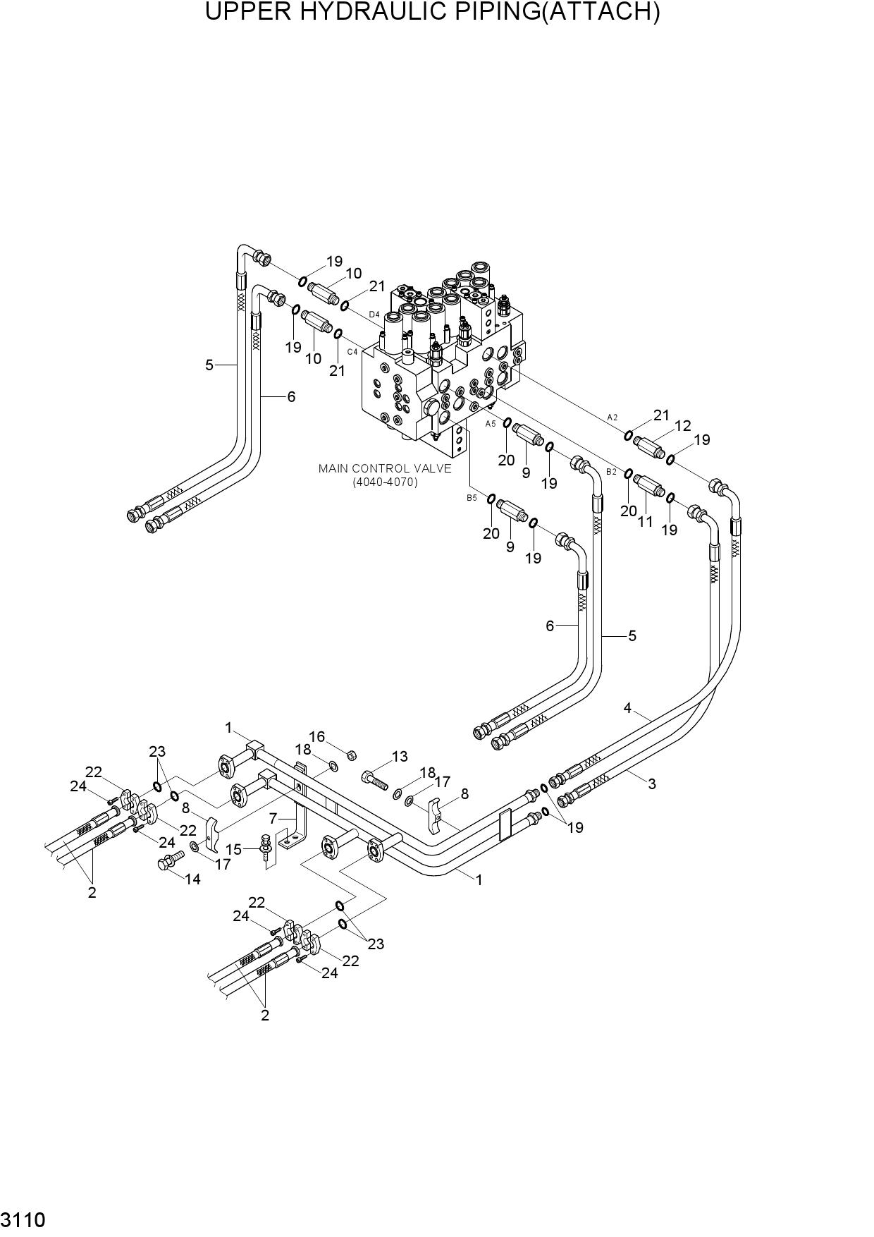 UPPER HYD PIPING(ATTACH)