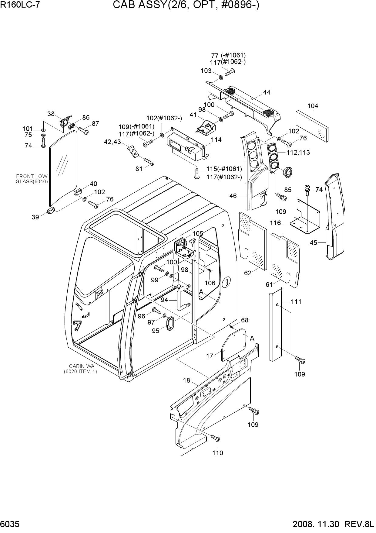 CAB ASSY(2/6, OPT, #0896-)