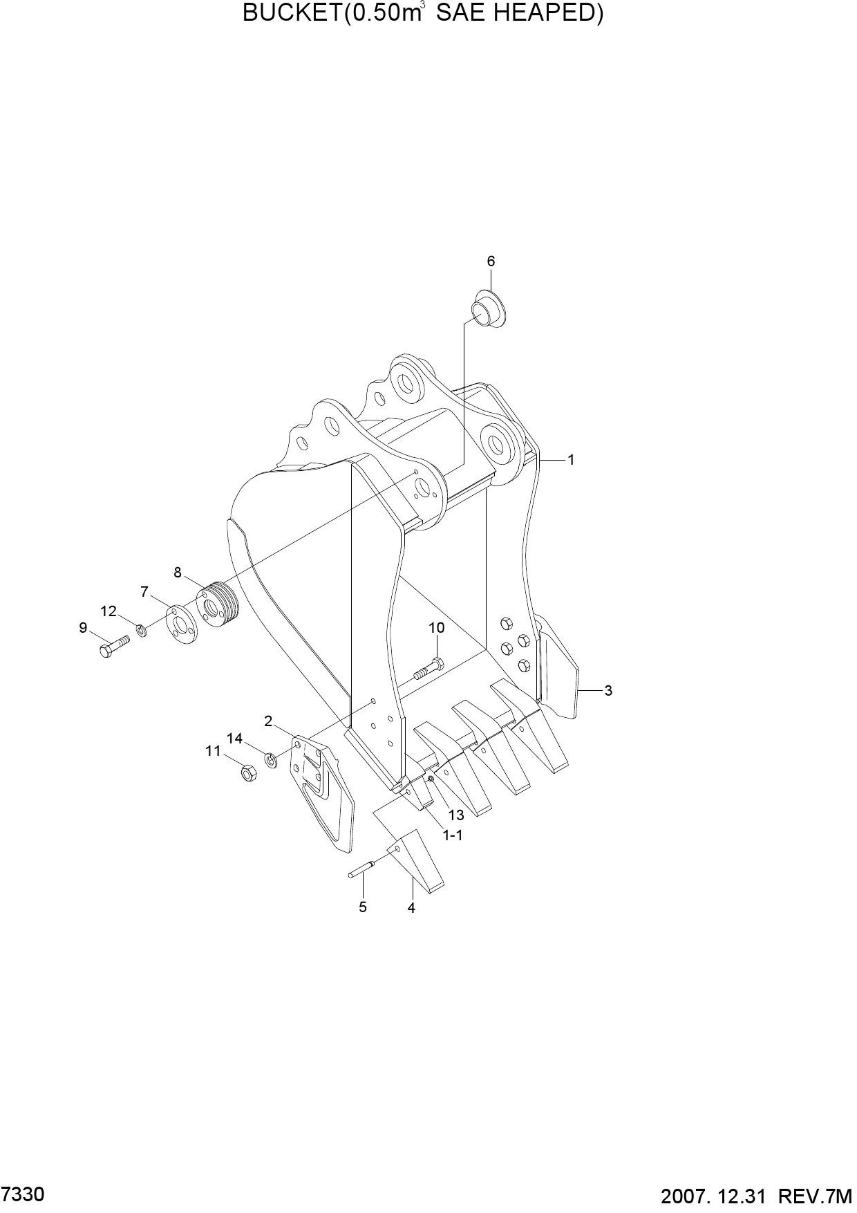 BUCKET(0.50M3 SAE HEAPED)