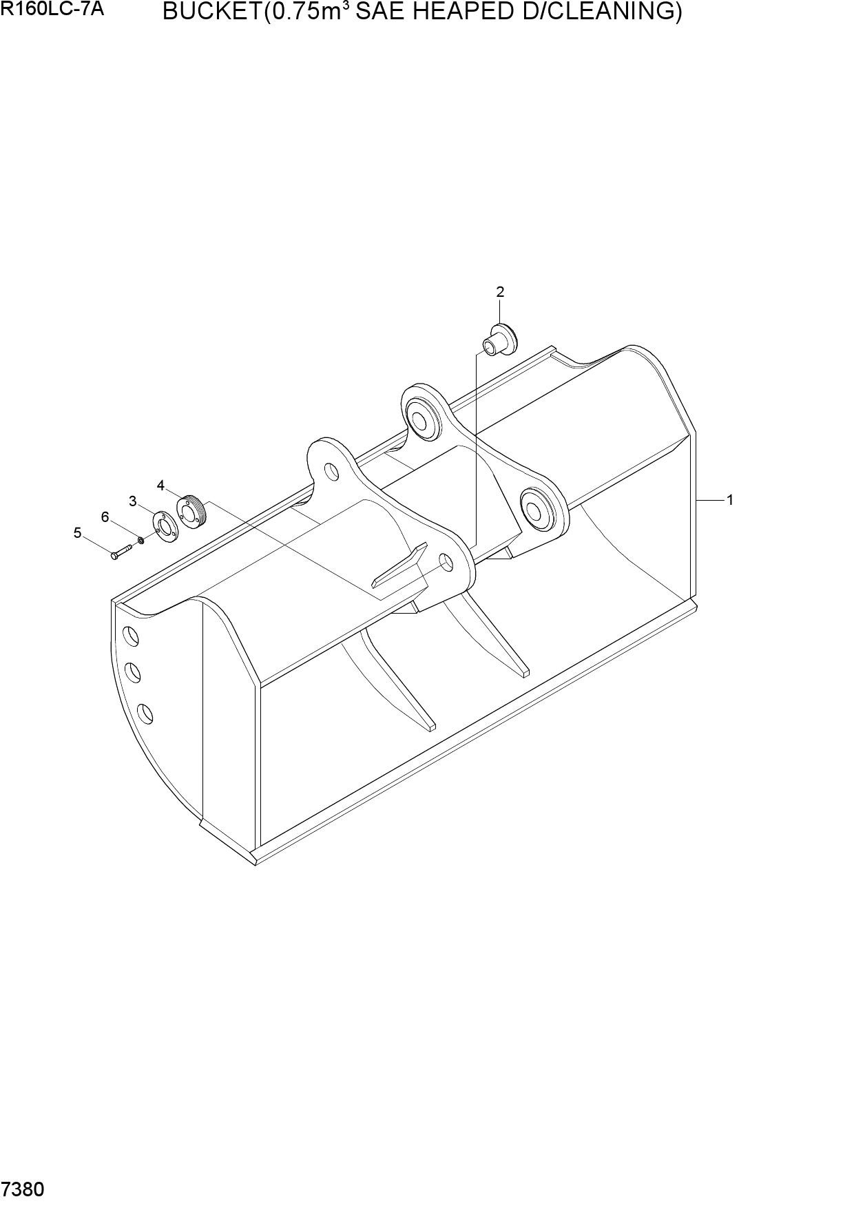 BUCKET(0.75M3 SAE HEAPED D/CLEANING)