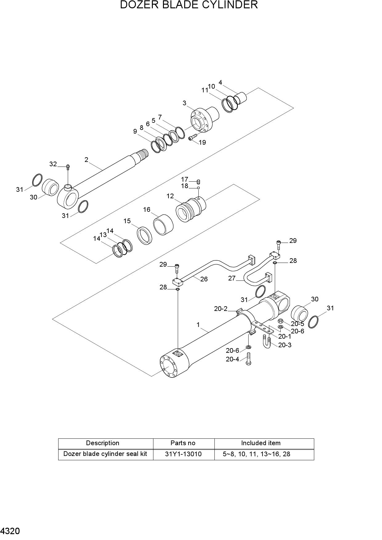 DOZER BLADE CYLINDER