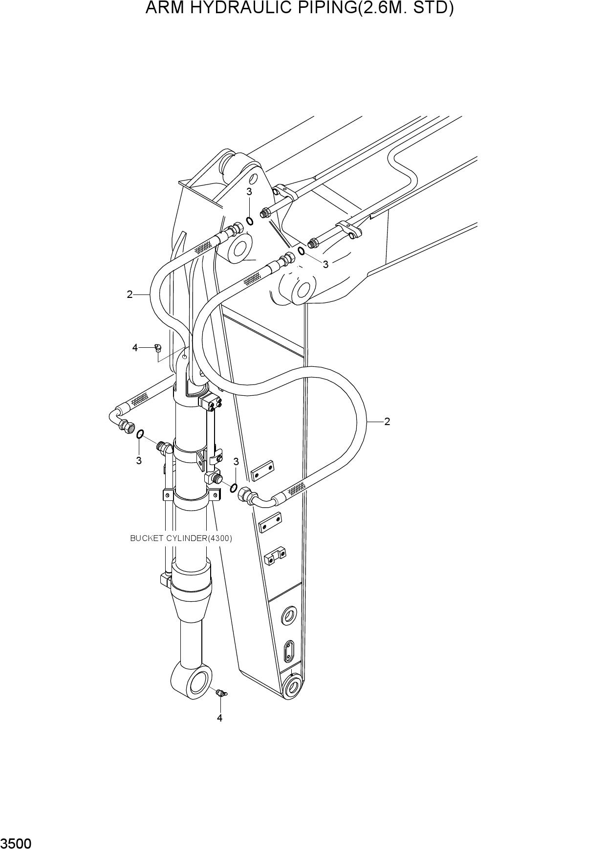 ARM HYD PIPING(2.6M, STD)