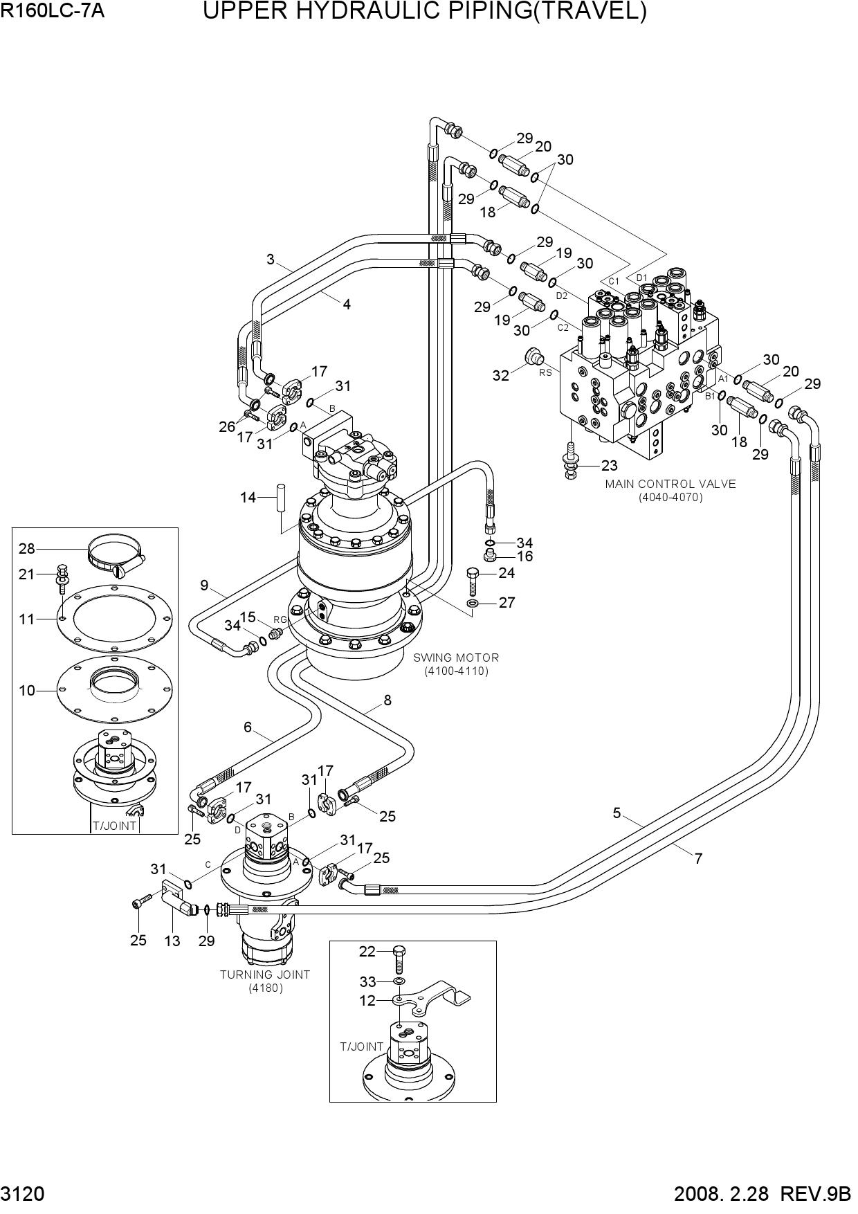 UPPER HYDRAULIC PIPING(TRAVEL)