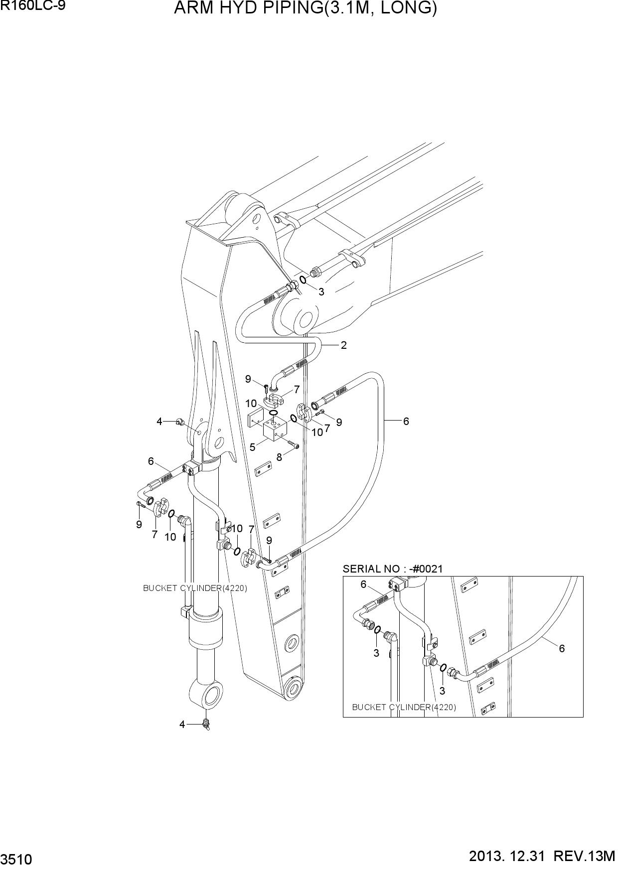 ARM HYD PIPING(3.1M, LONG)