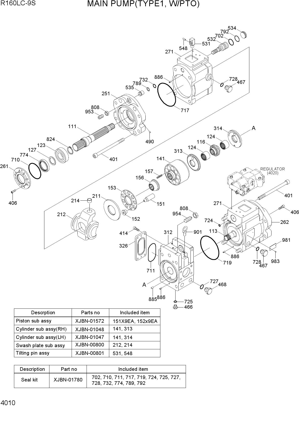 MAIN PUMP(TYPE 1, W/PTO)