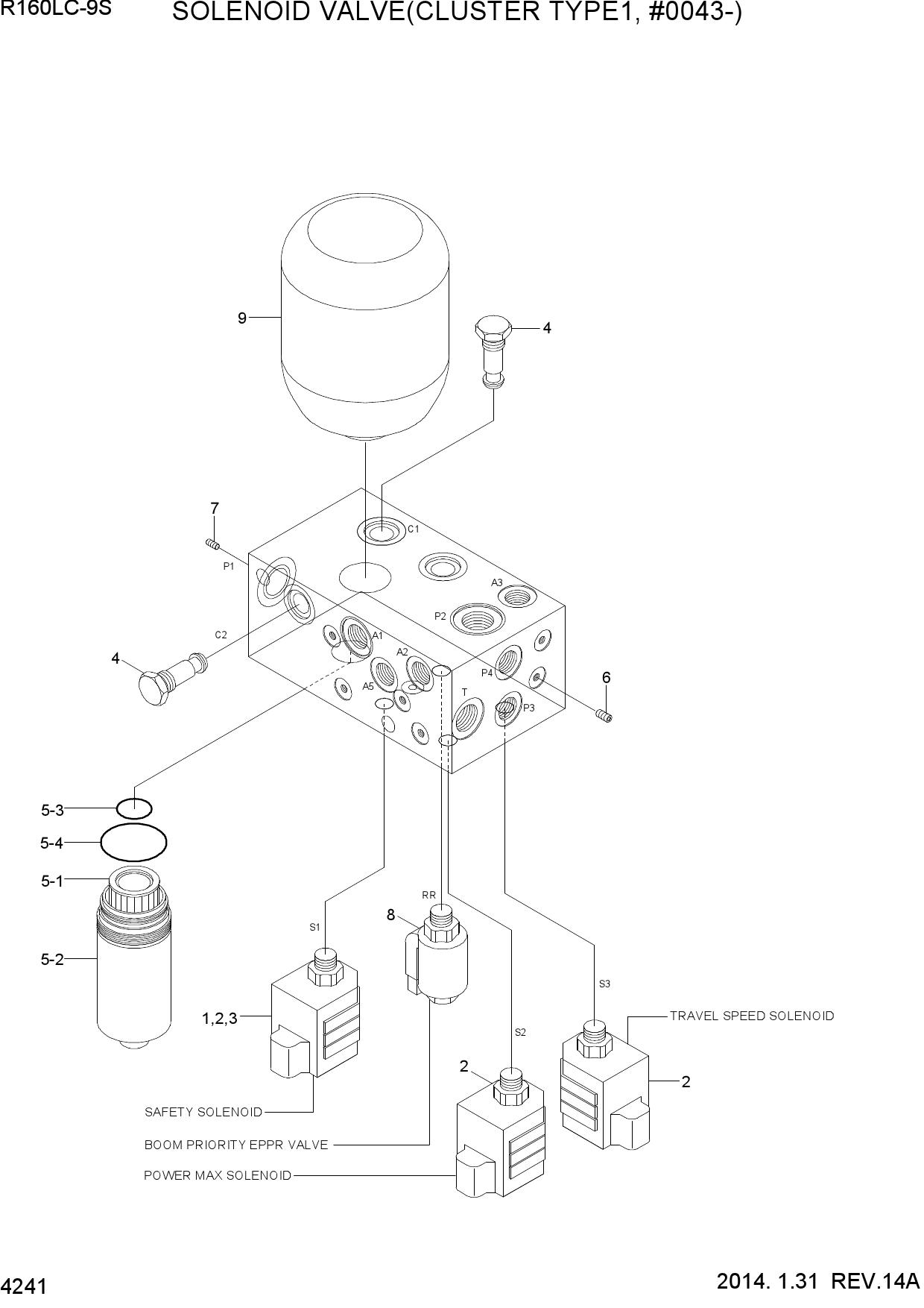 SOLENOID VALVE(CLUSTER TYPE 1, #0043-)