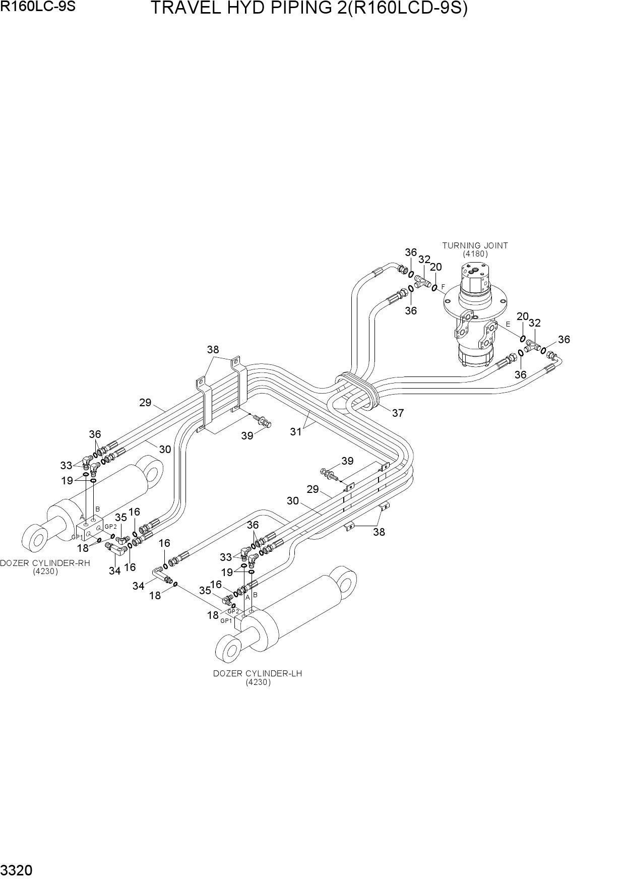 TRAVEL HYD PIPING 2(R160LCD-9S)