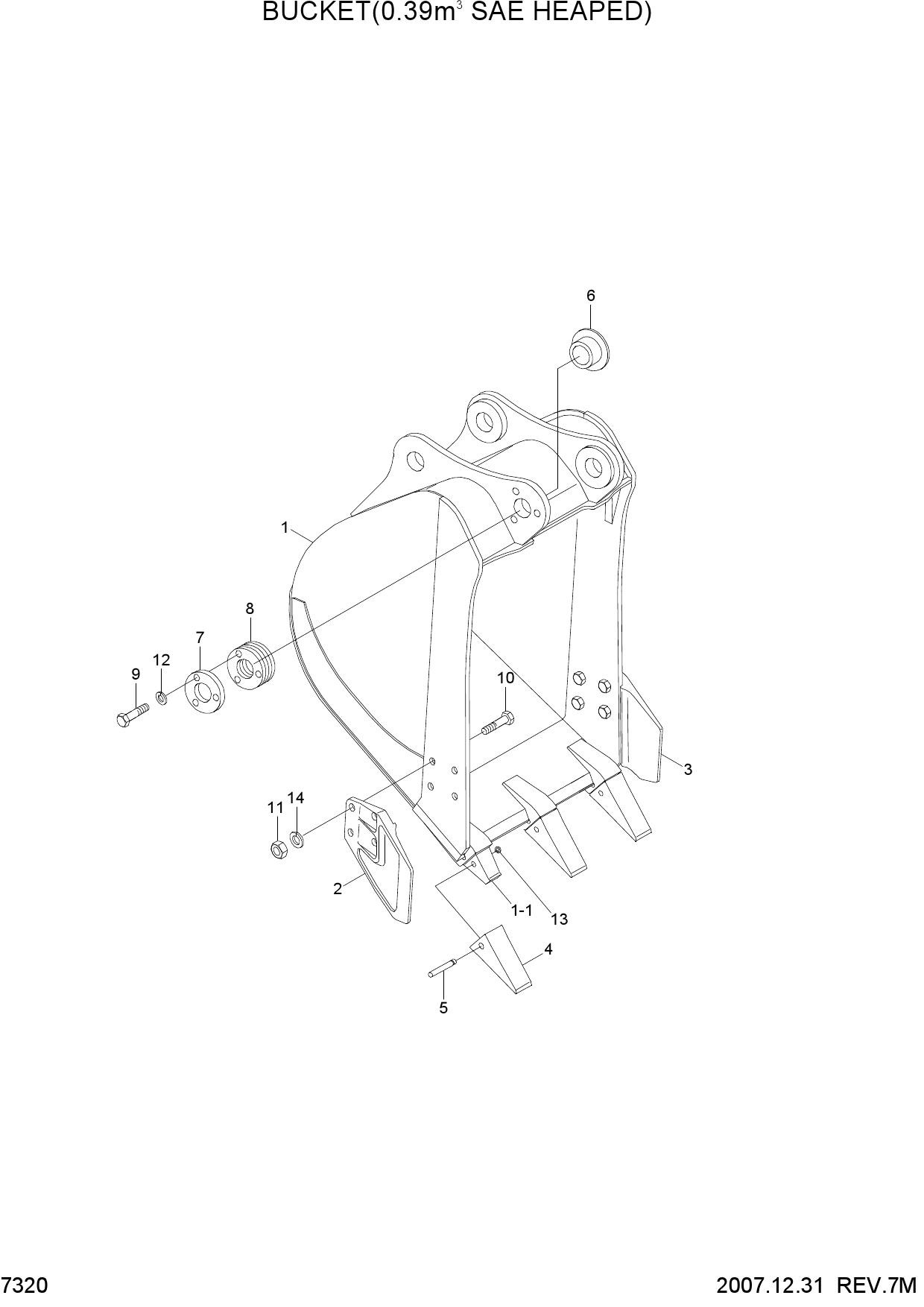 BUCKET(0.39M3 SAE HEAPED)