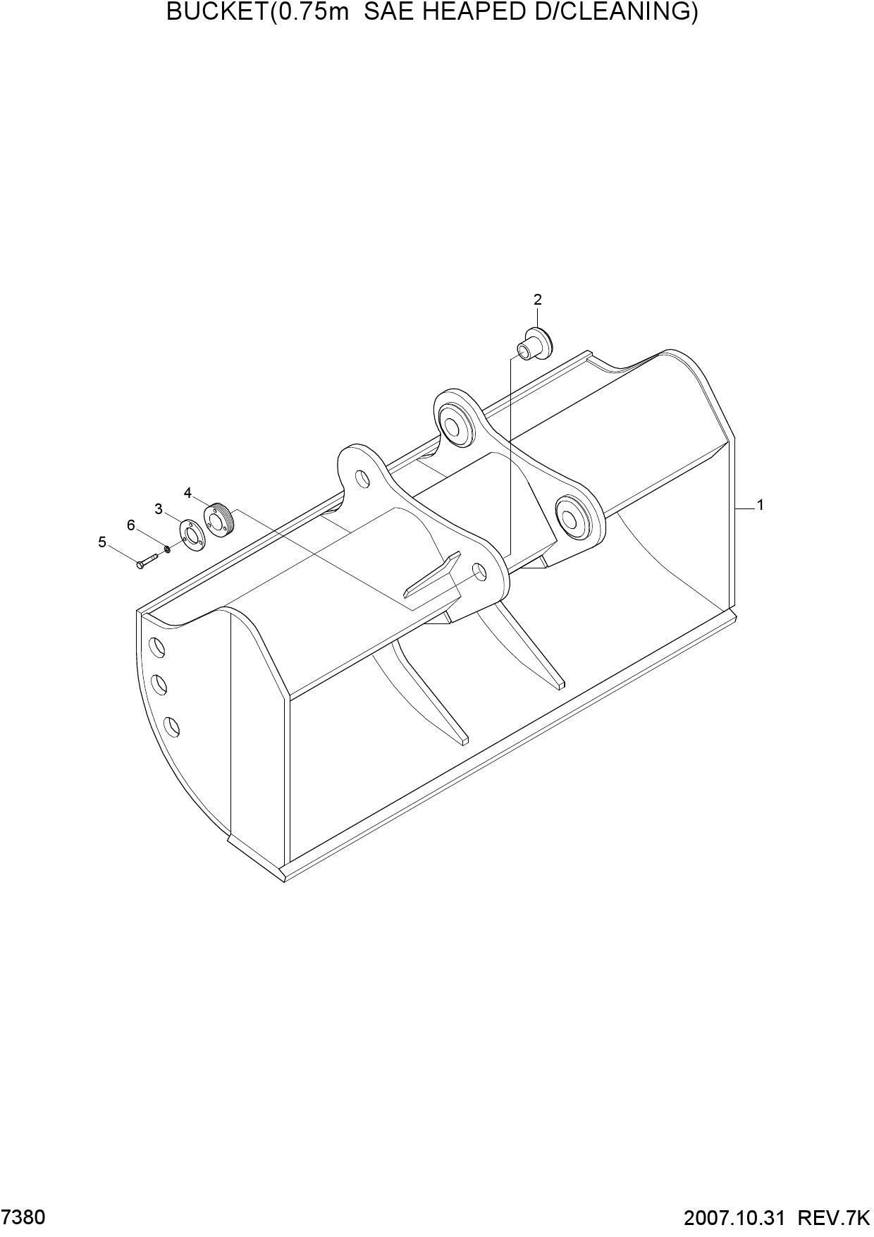 BUCKET(0.75M3 SAE HEAPED D/CLEANING)