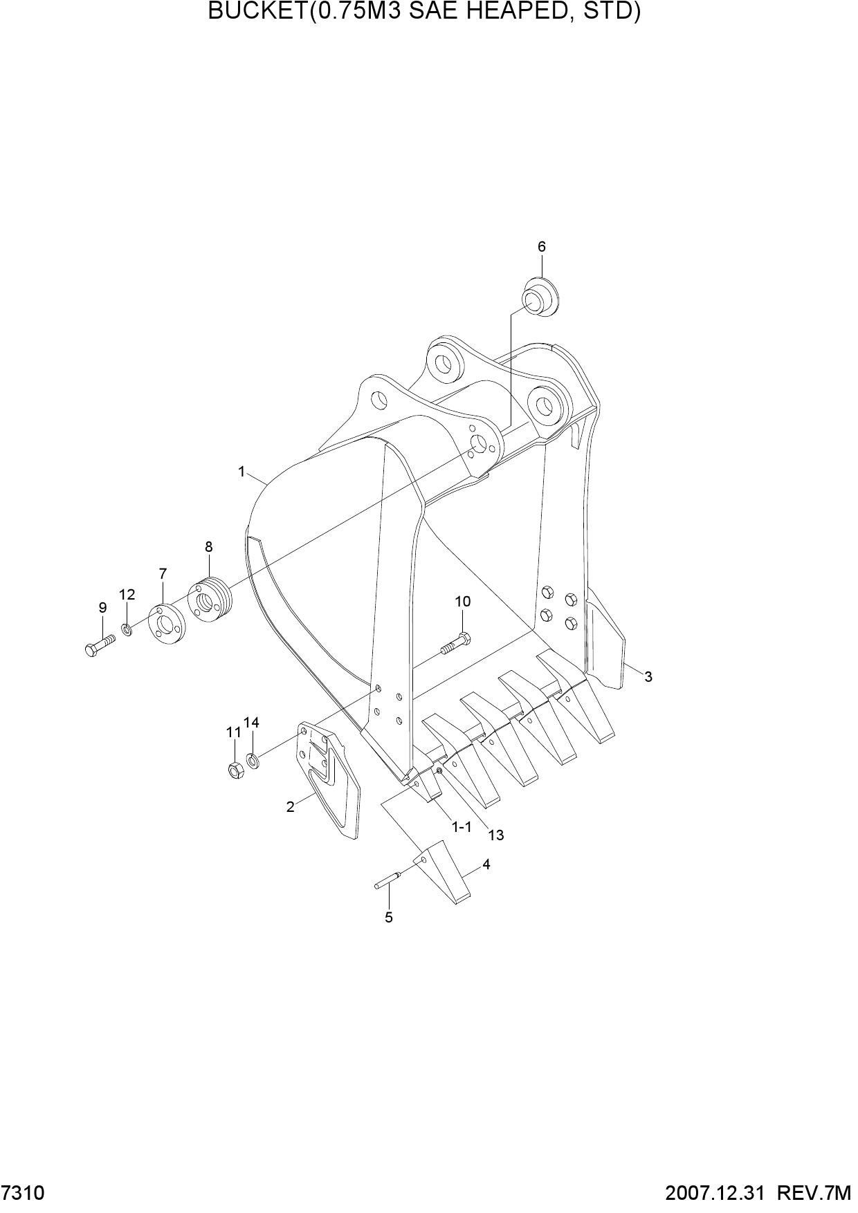 BUCKET(0.75M3 SAE HEAPED, STD)