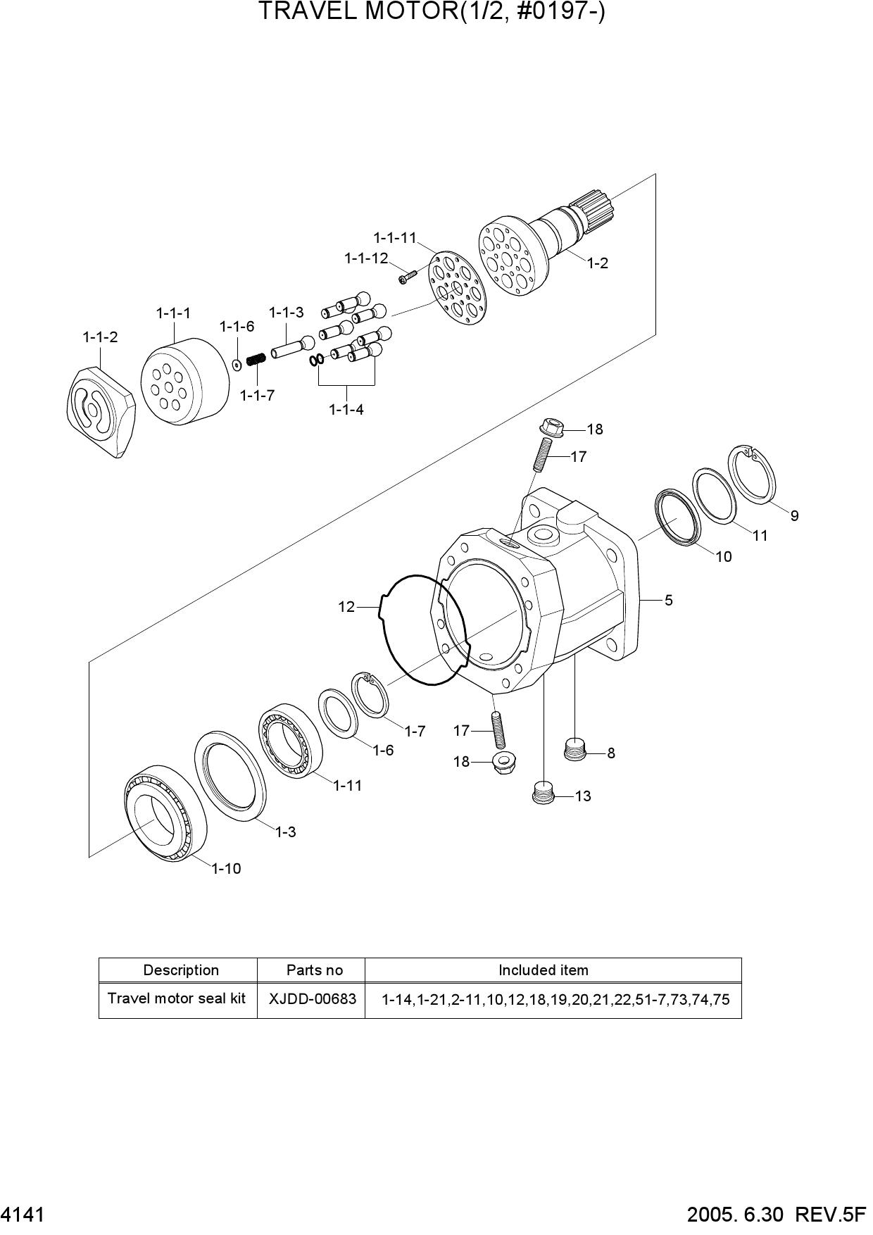 TRAVEL MOTOR(1/2, #0197-)