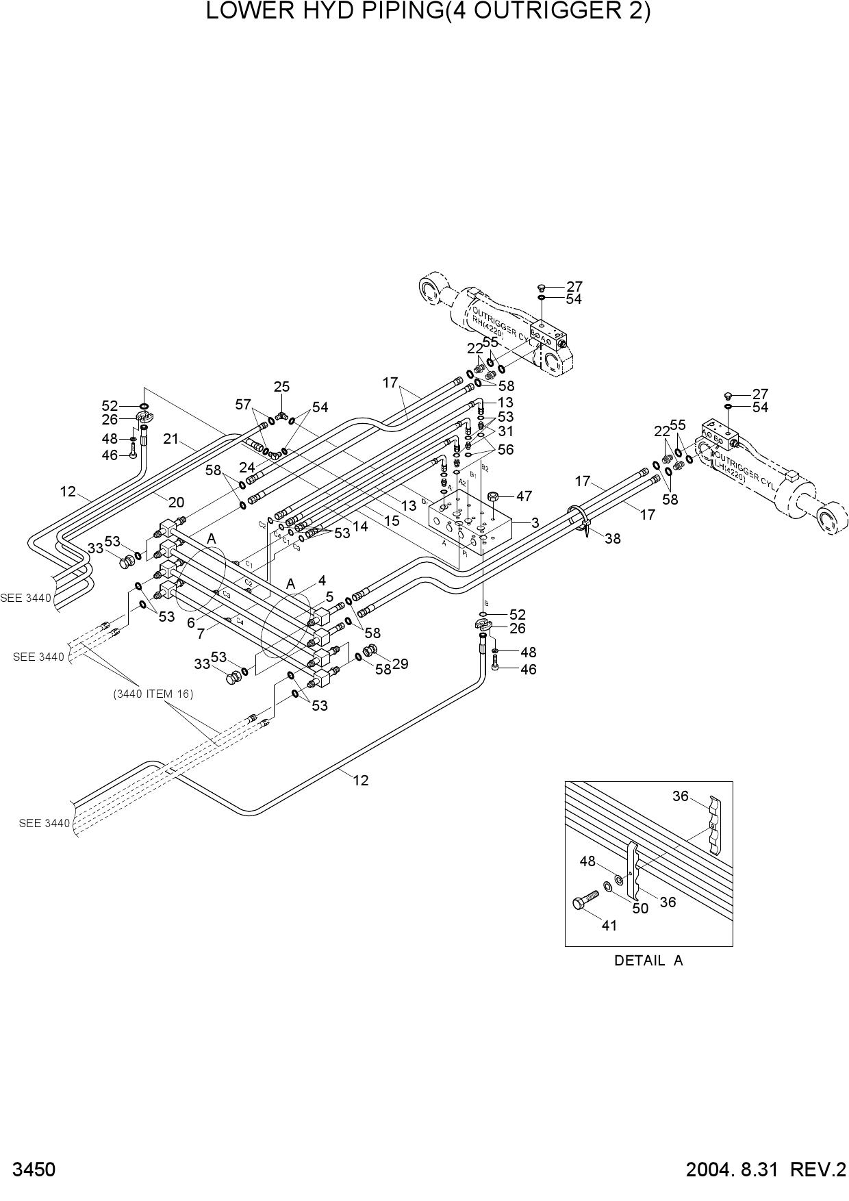 LOWER HYD PIPING 2(4 OUTRIGGER)