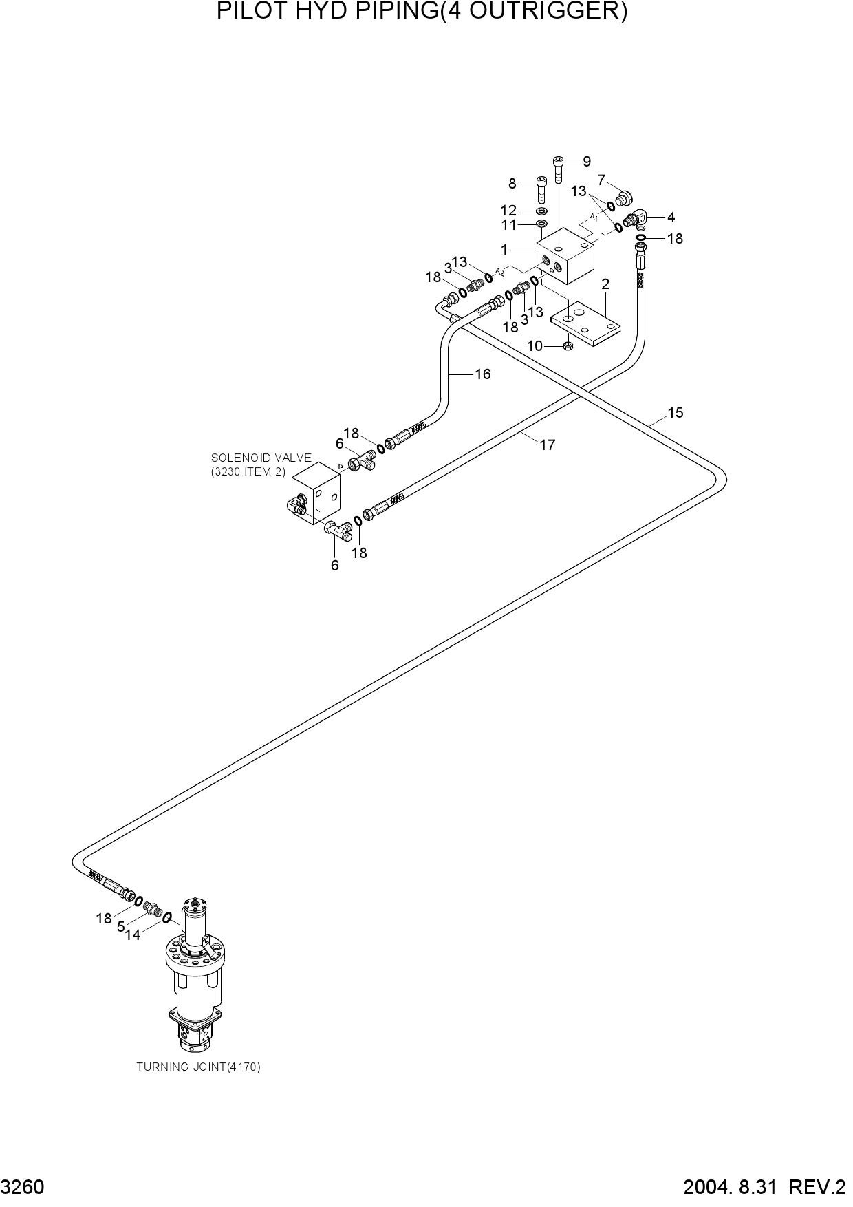 PILOT HYD PIPING(4 OUTRIGGER)
